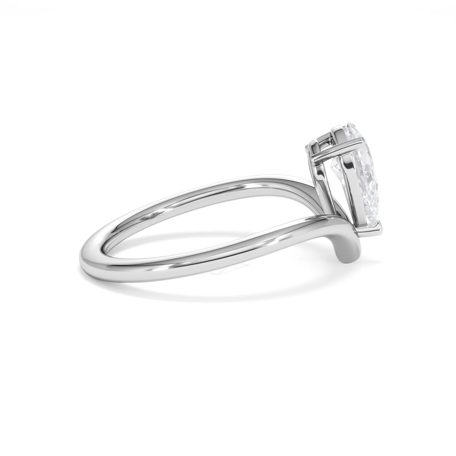 Vela 1.00ct Pear Cut Lab Diamond Solitaire Engagement Ring in Platinum - Image 29