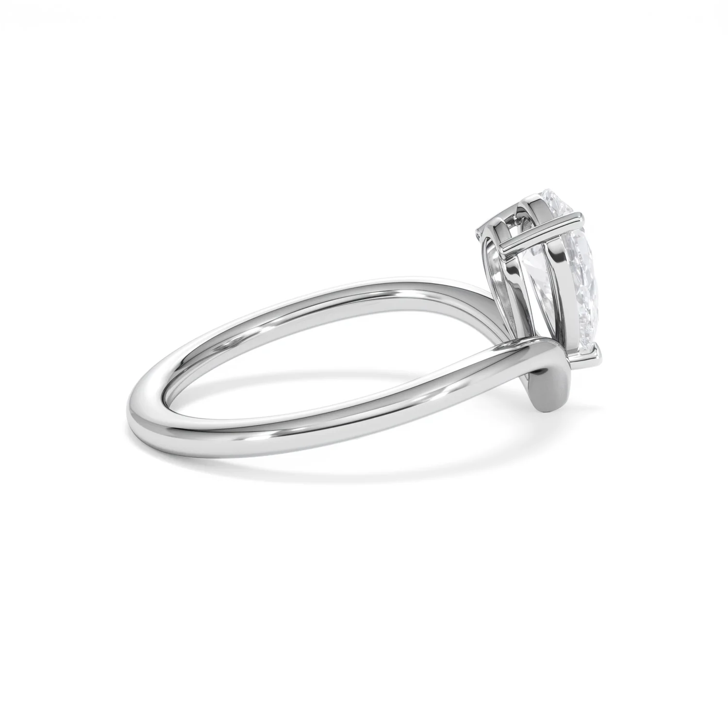 Vela 1.00ct Pear Cut Lab Diamond Solitaire Engagement Ring in Platinum - Image 31