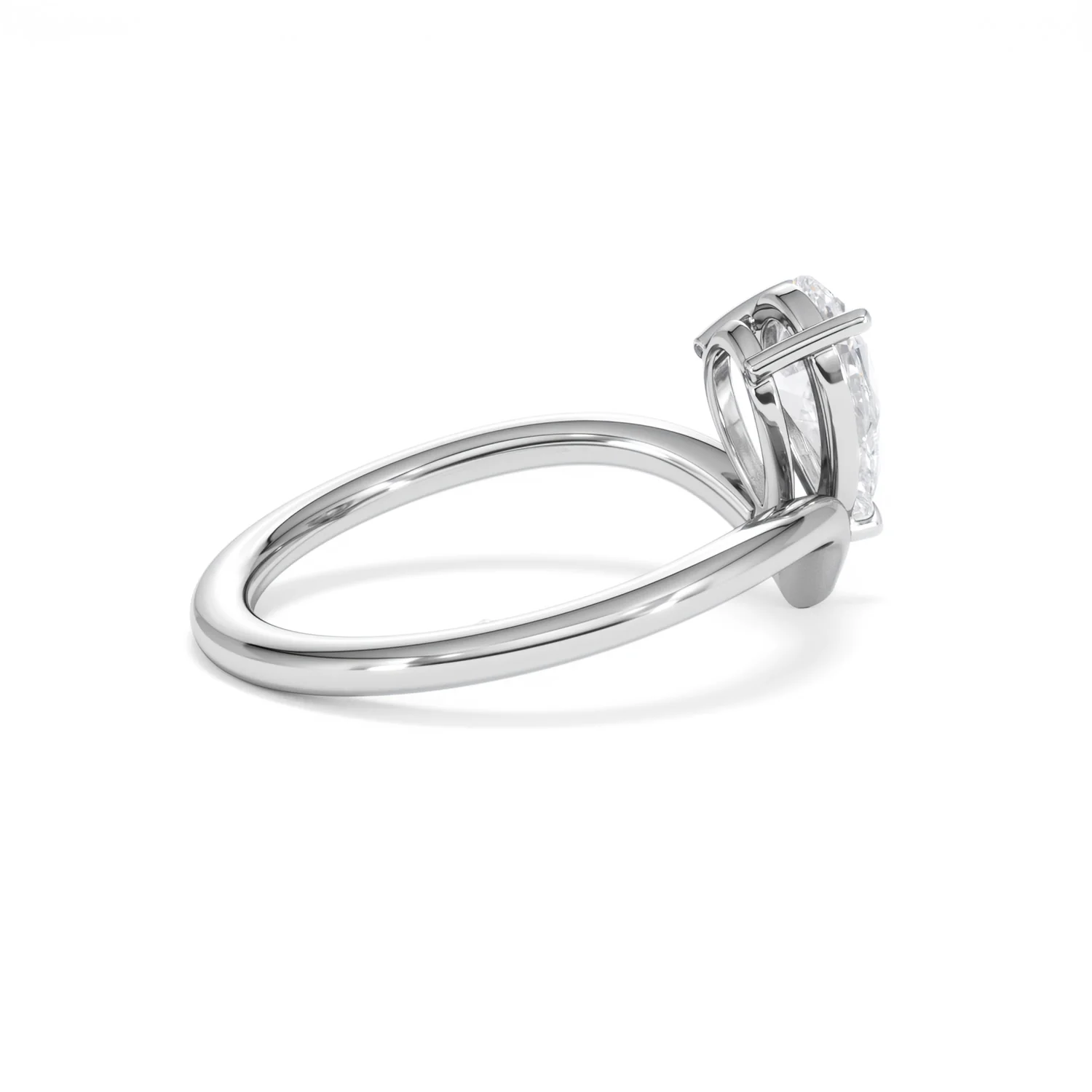 Vela 1.00ct Pear Cut Lab Diamond Solitaire Engagement Ring in Platinum - Image 33