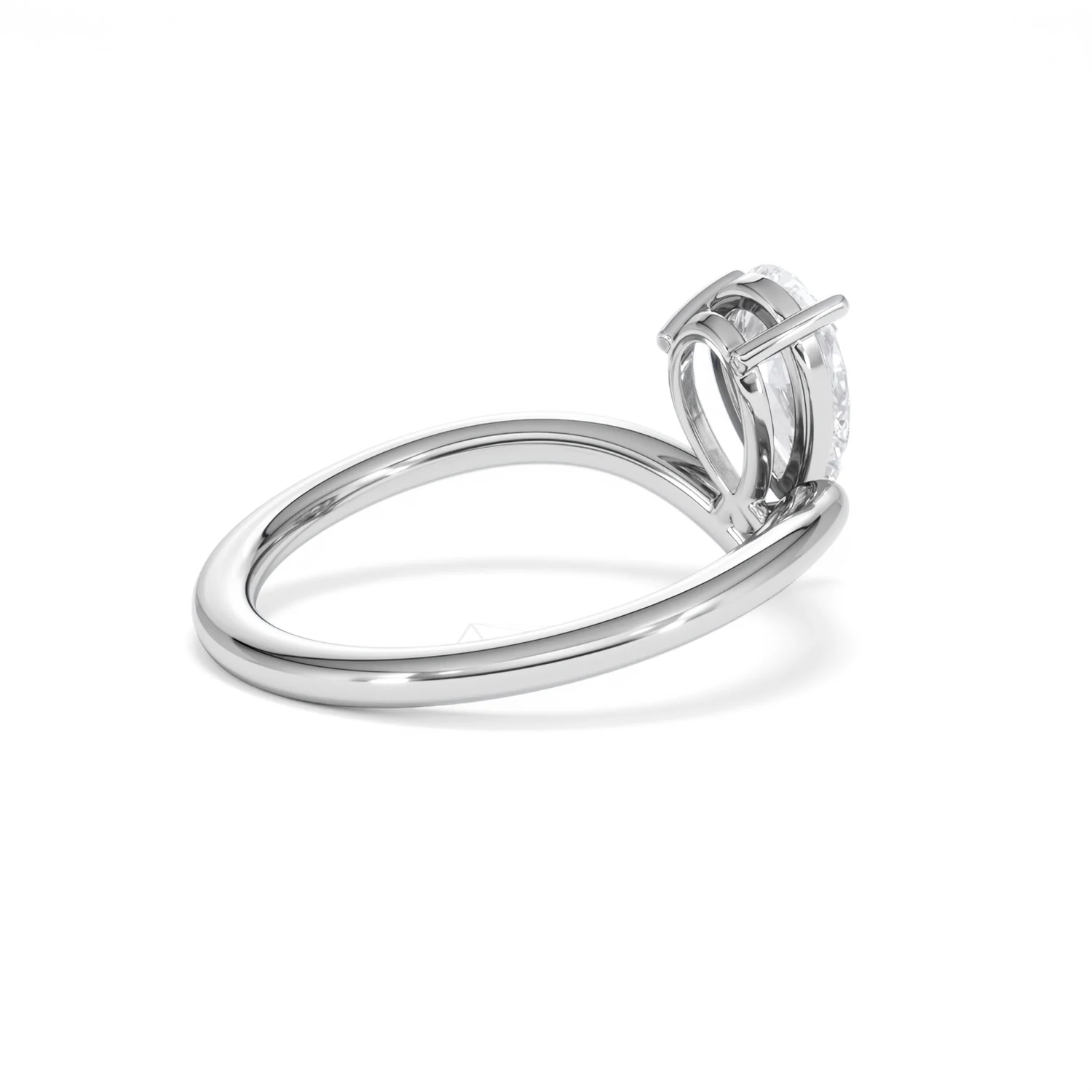 Vela 1.00ct Pear Cut Lab Diamond Solitaire Engagement Ring in Platinum - Image 36