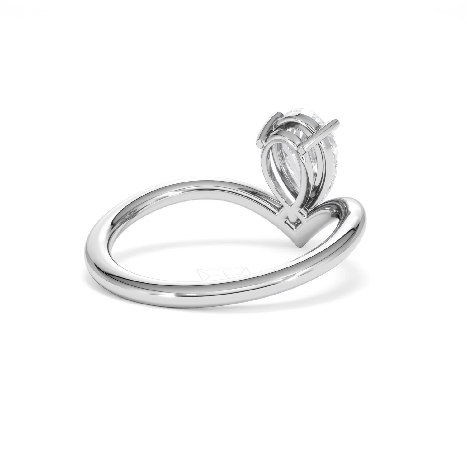 Vela 1.00ct Pear Cut Lab Diamond Solitaire Engagement Ring in Platinum - Image 40