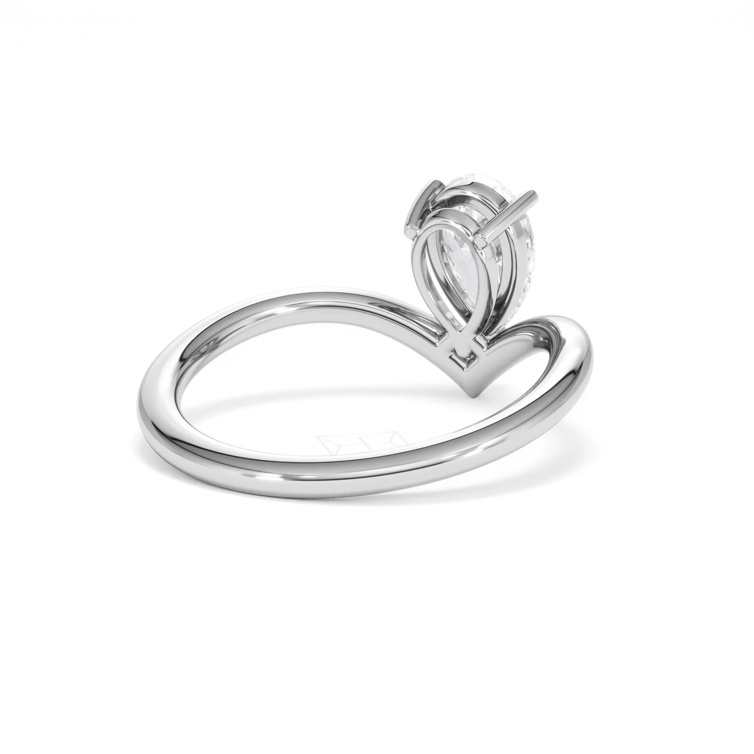 Vela 1.00ct Pear Cut Lab Diamond Solitaire Engagement Ring in Platinum - Image 41
