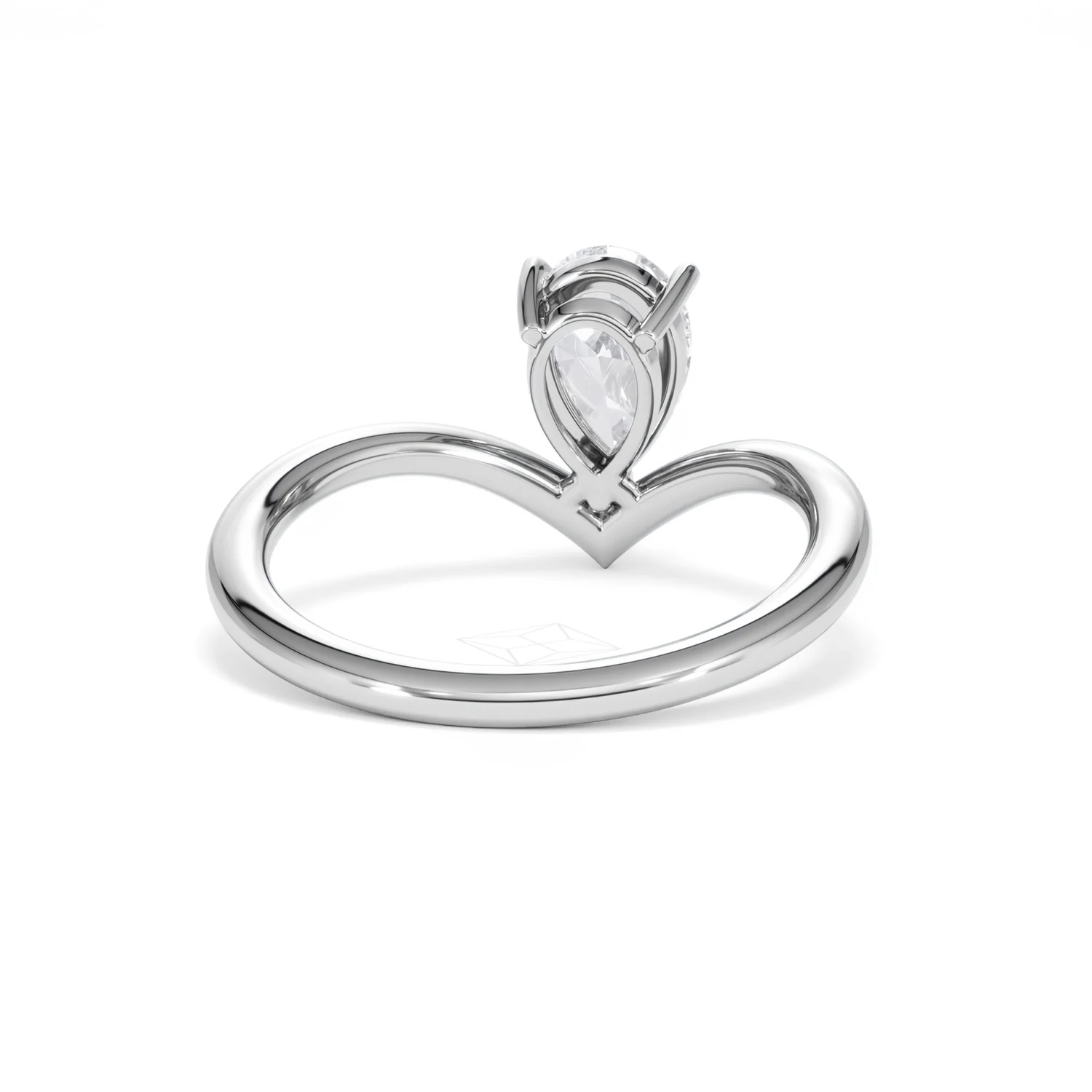 Vela 1.00ct Pear Cut Lab Diamond Solitaire Engagement Ring in Platinum - Image 45