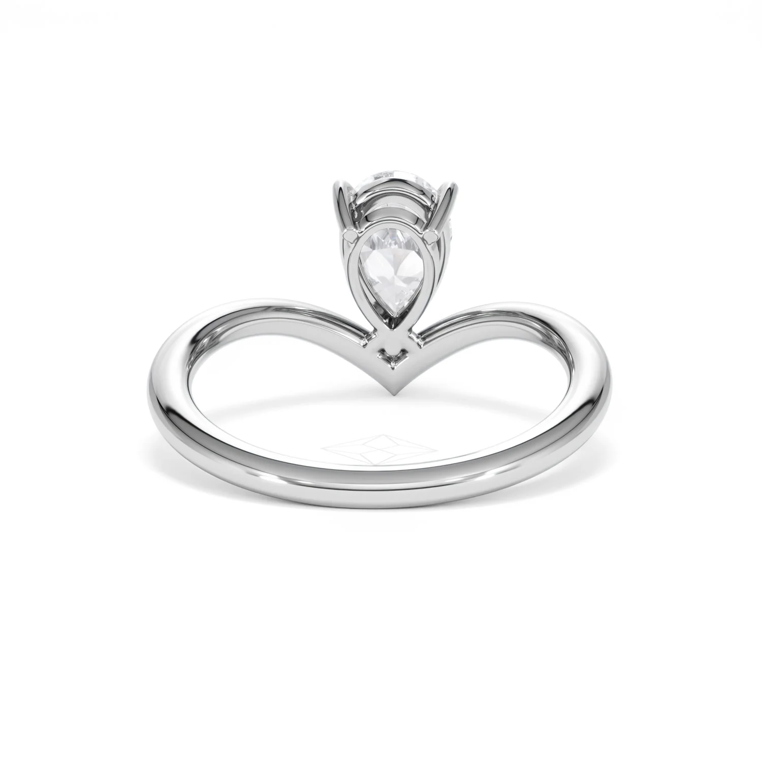 Vela 1.00ct Pear Cut Lab Diamond Solitaire Engagement Ring in Platinum - Image 47