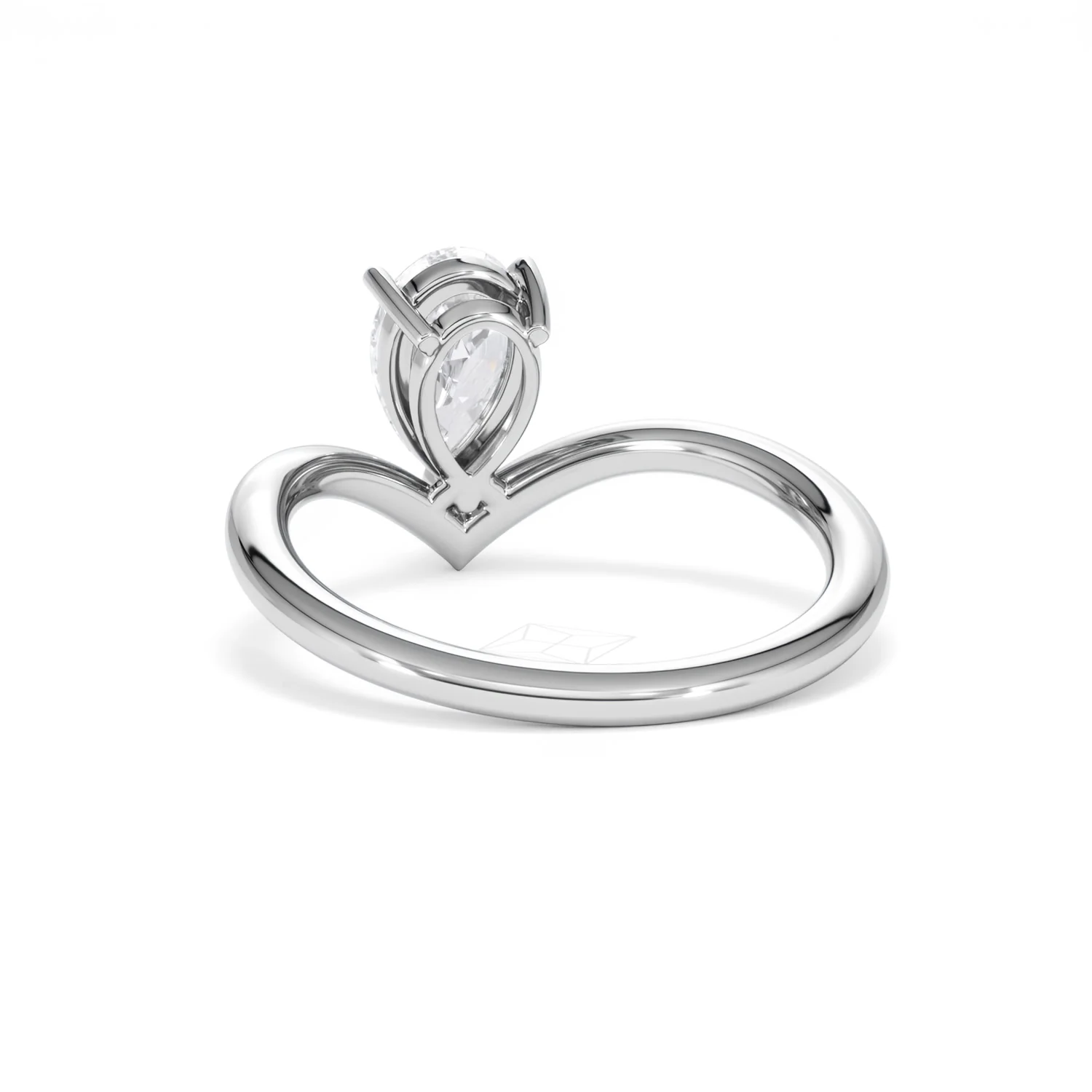 Vela 1.00ct Pear Cut Lab Diamond Solitaire Engagement Ring in Platinum - Image 52
