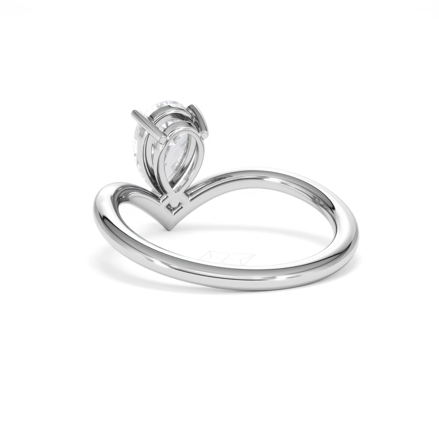 Vela 1.00ct Pear Cut Lab Diamond Solitaire Engagement Ring in Platinum - Image 54