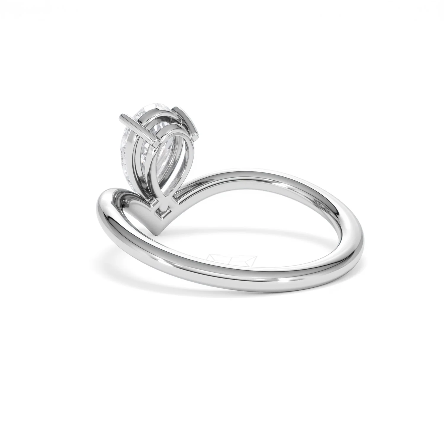 Vela 1.00ct Pear Cut Lab Diamond Solitaire Engagement Ring in Platinum - Image 56