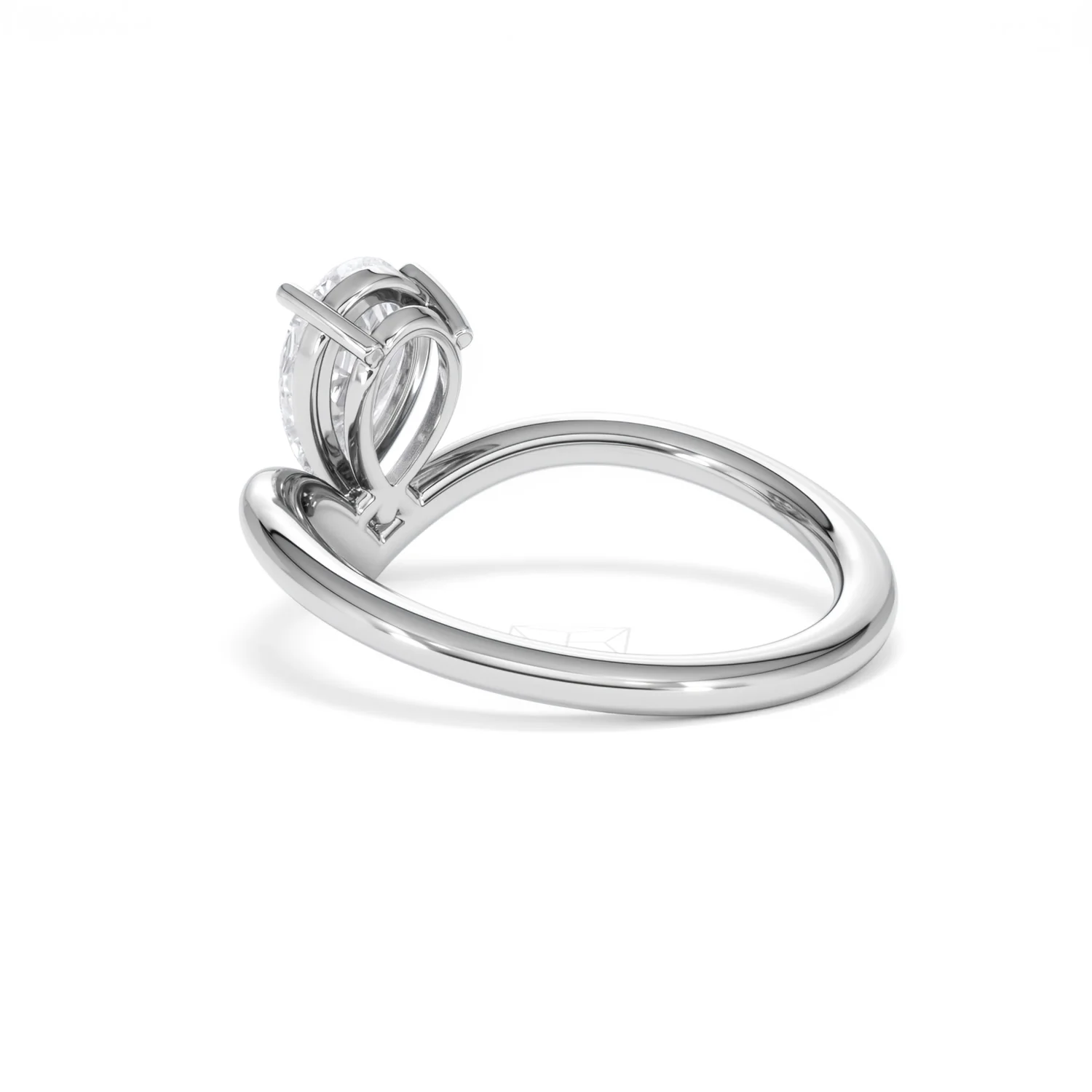 Vela 1.00ct Pear Cut Lab Diamond Solitaire Engagement Ring in Platinum - Image 57