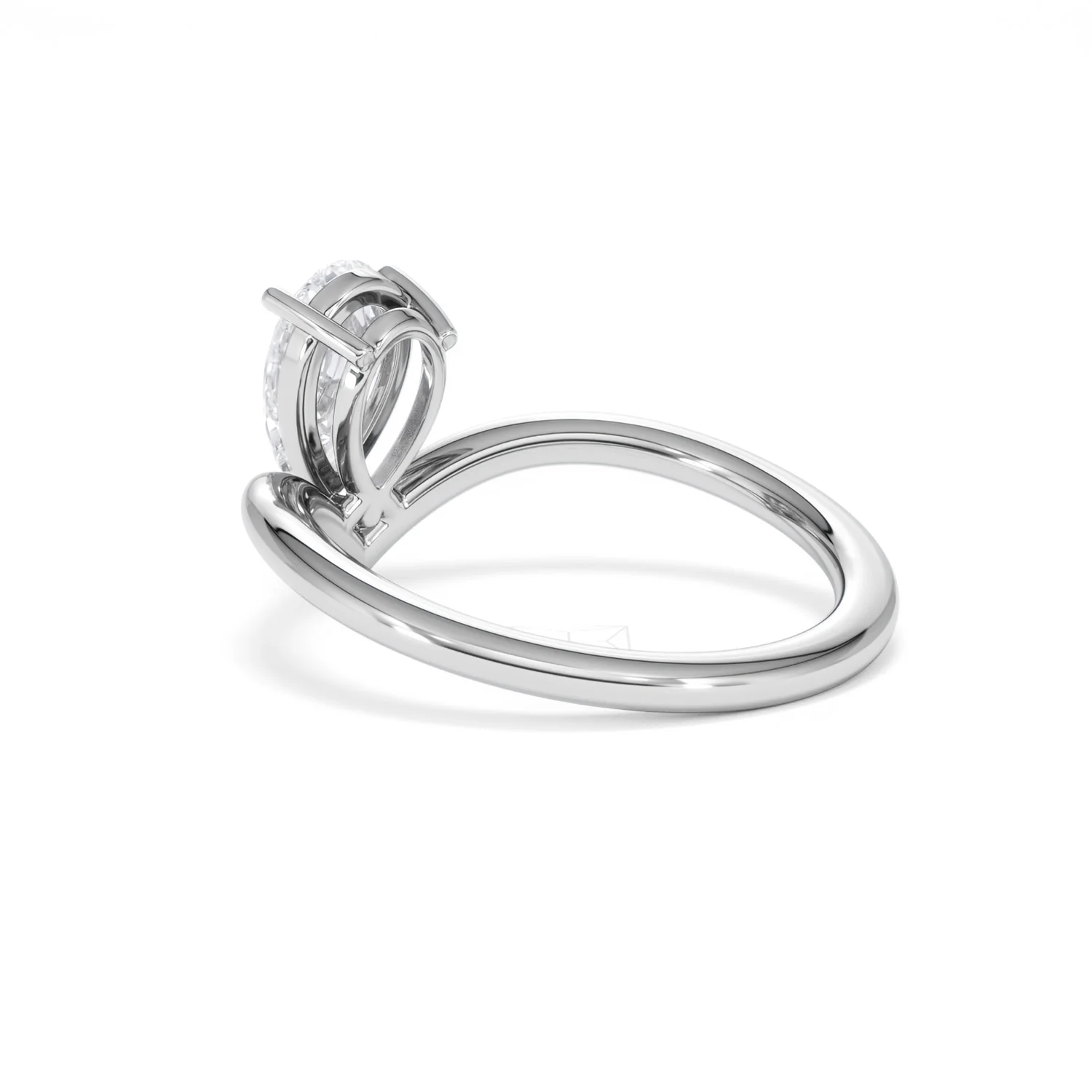 Vela 1.00ct Pear Cut Lab Diamond Solitaire Engagement Ring in Platinum - Image 58