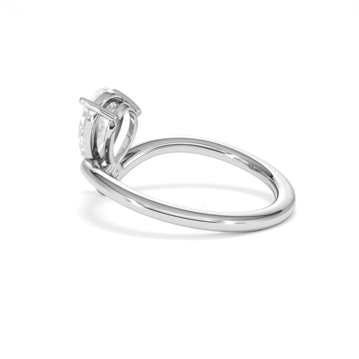 Vela 1.00ct Pear Cut Lab Diamond Solitaire Engagement Ring in Platinum - Image 60