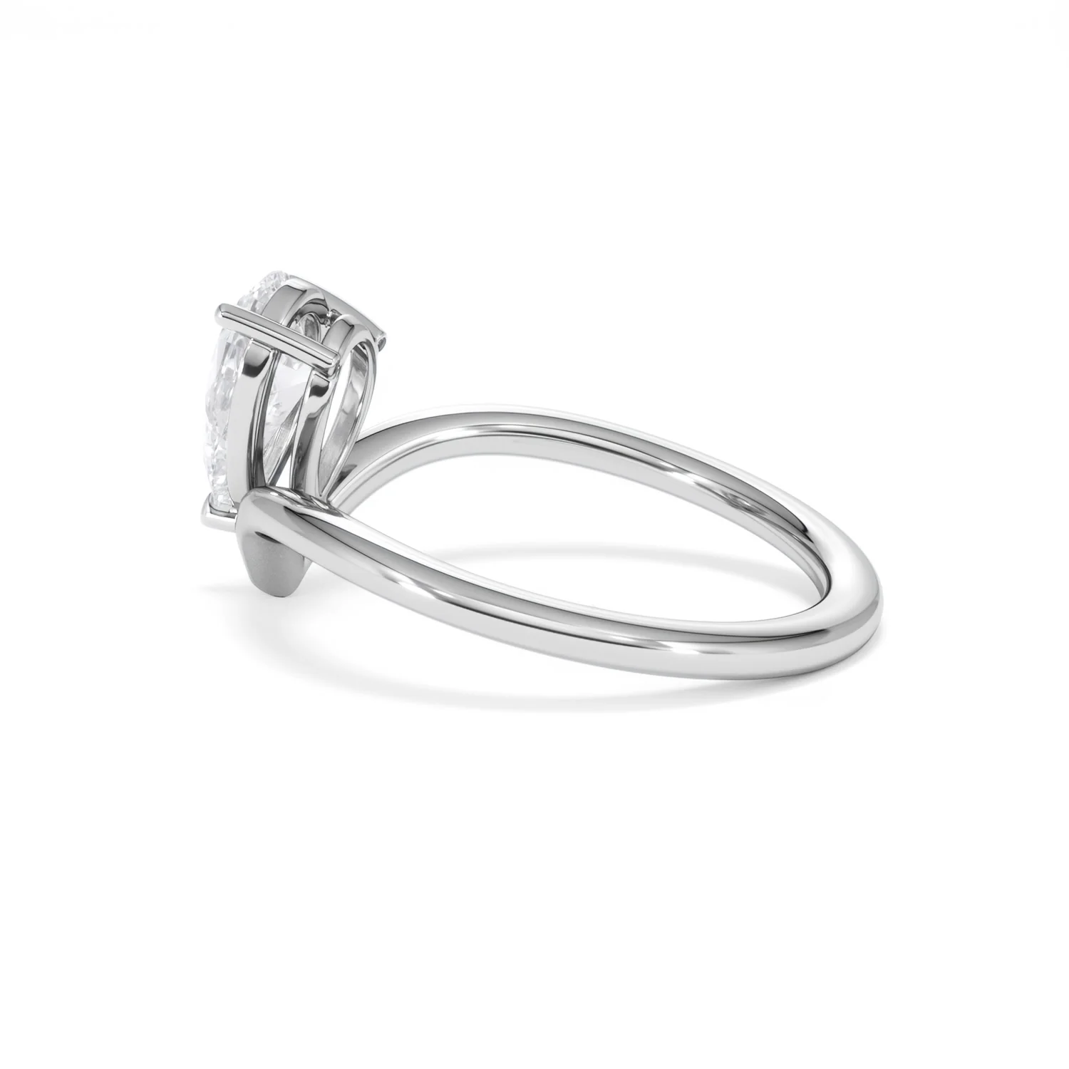 Vela 1.00ct Pear Cut Lab Diamond Solitaire Engagement Ring in Platinum - Image 63
