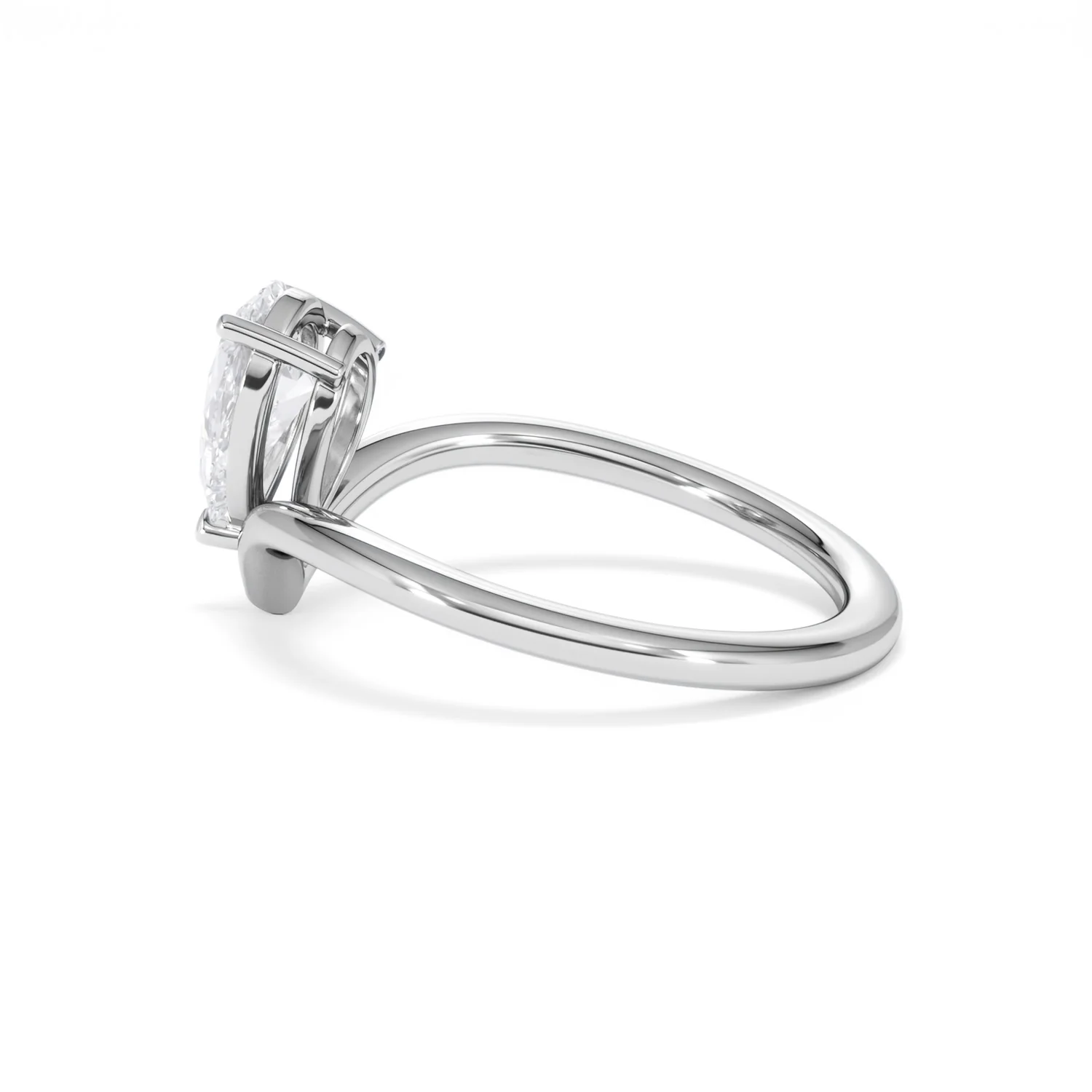 Vela 1.00ct Pear Cut Lab Diamond Solitaire Engagement Ring in Platinum - Image 64