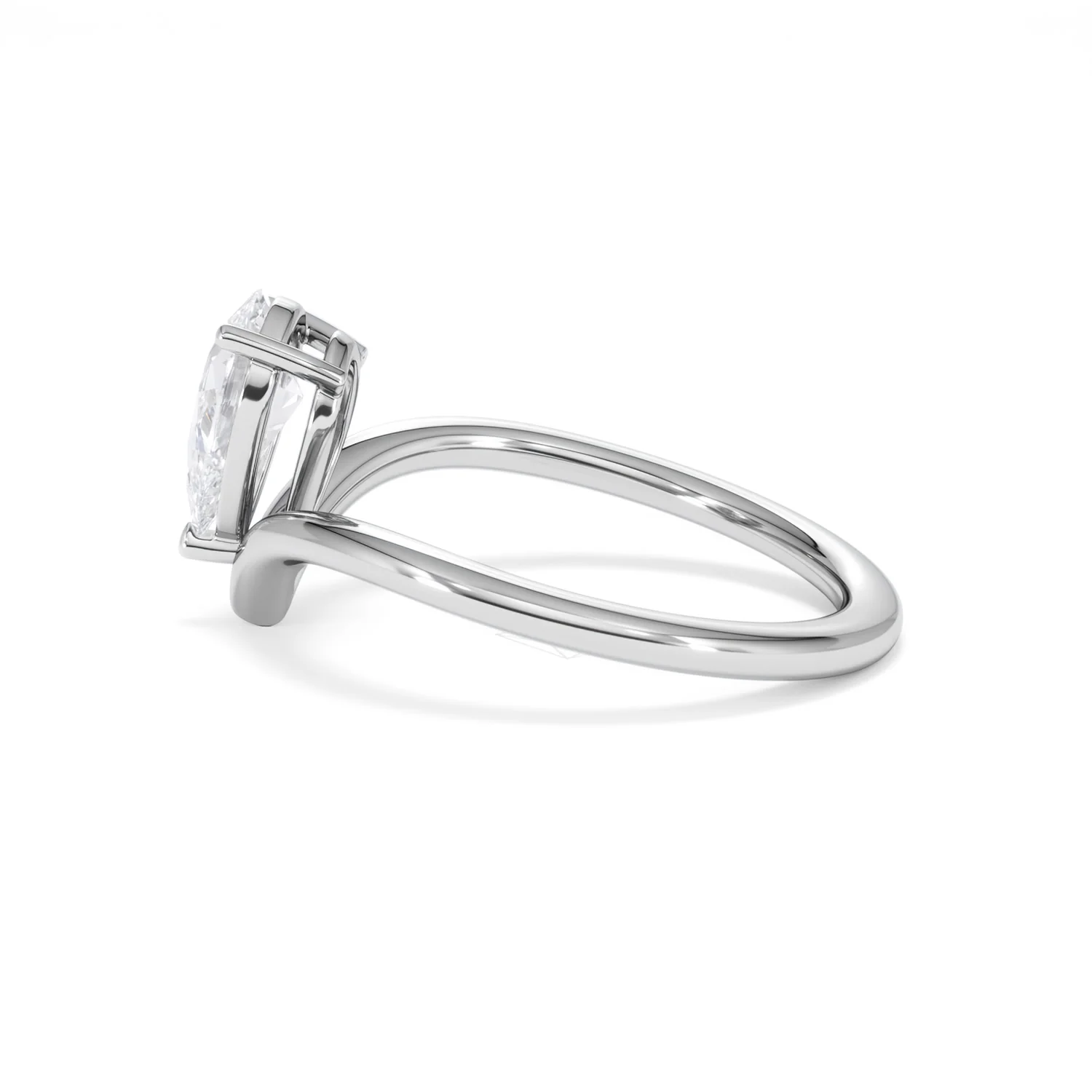 Vela 1.00ct Pear Cut Lab Diamond Solitaire Engagement Ring in Platinum - Image 66