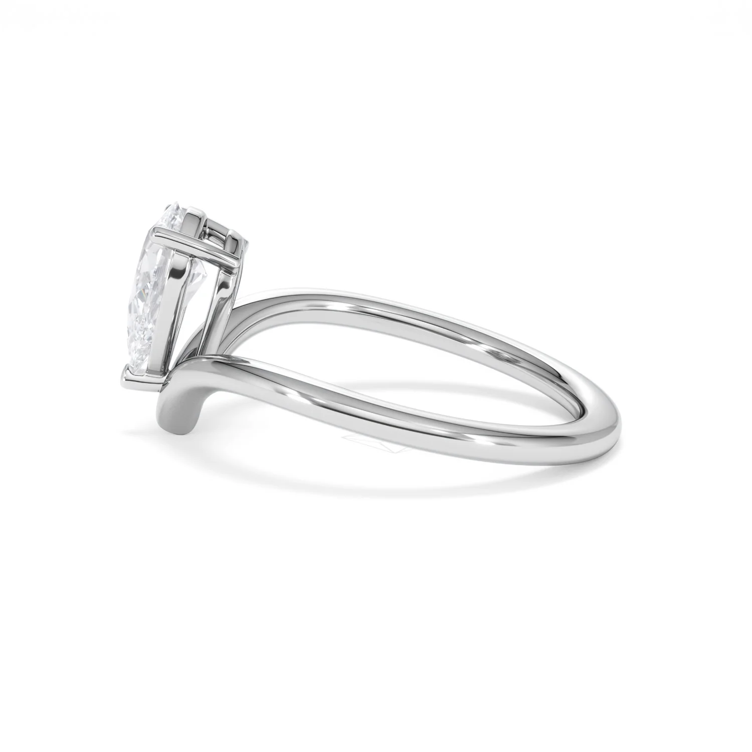 Vela 1.00ct Pear Cut Lab Diamond Solitaire Engagement Ring in Platinum - Image 67