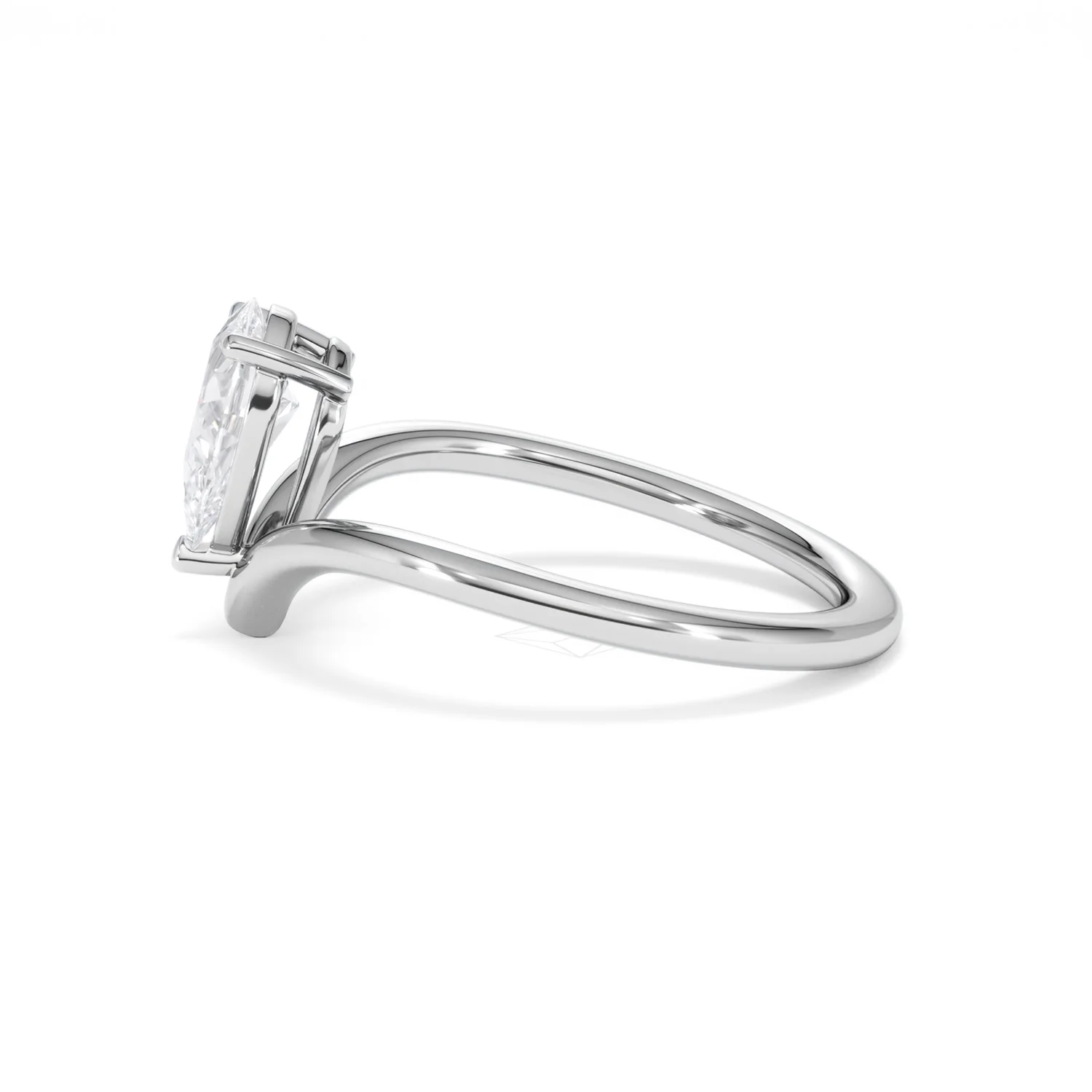 Vela 1.00ct Pear Cut Lab Diamond Solitaire Engagement Ring in Platinum - Image 68