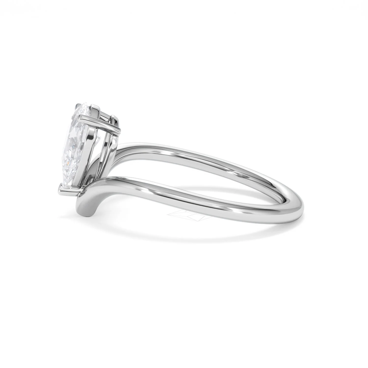 Vela 1.00ct Pear Cut Lab Diamond Solitaire Engagement Ring in Platinum - Image 69