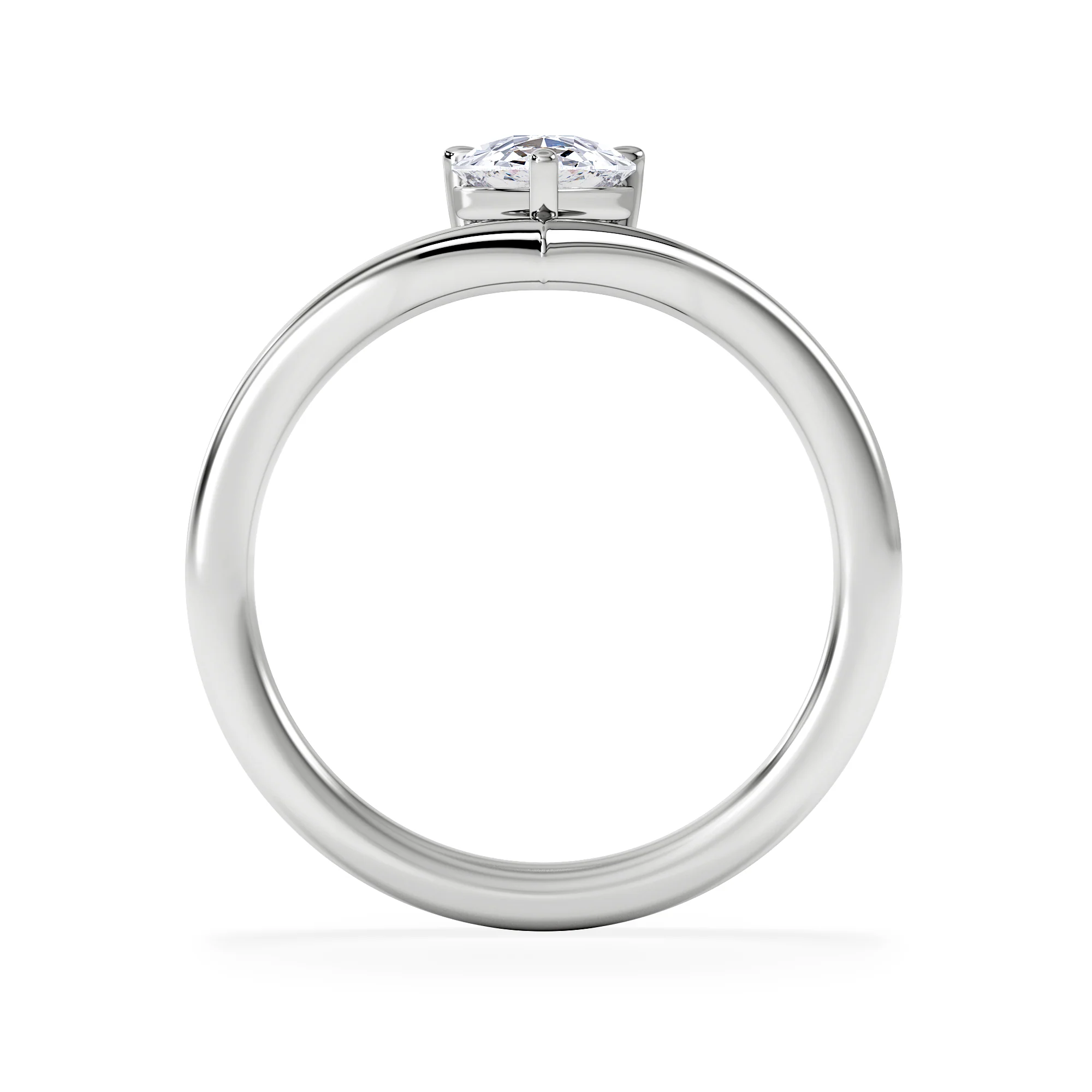 Vela 1.00ct Pear Cut Lab Diamond Solitaire Engagement Ring in Platinum - Image 7
