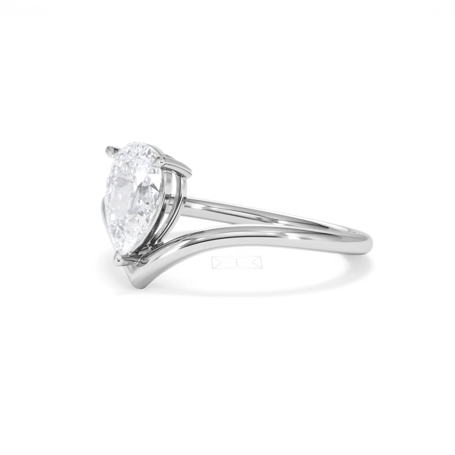 Vela 1.00ct Pear Cut Lab Diamond Solitaire Engagement Ring in Platinum - Image 78