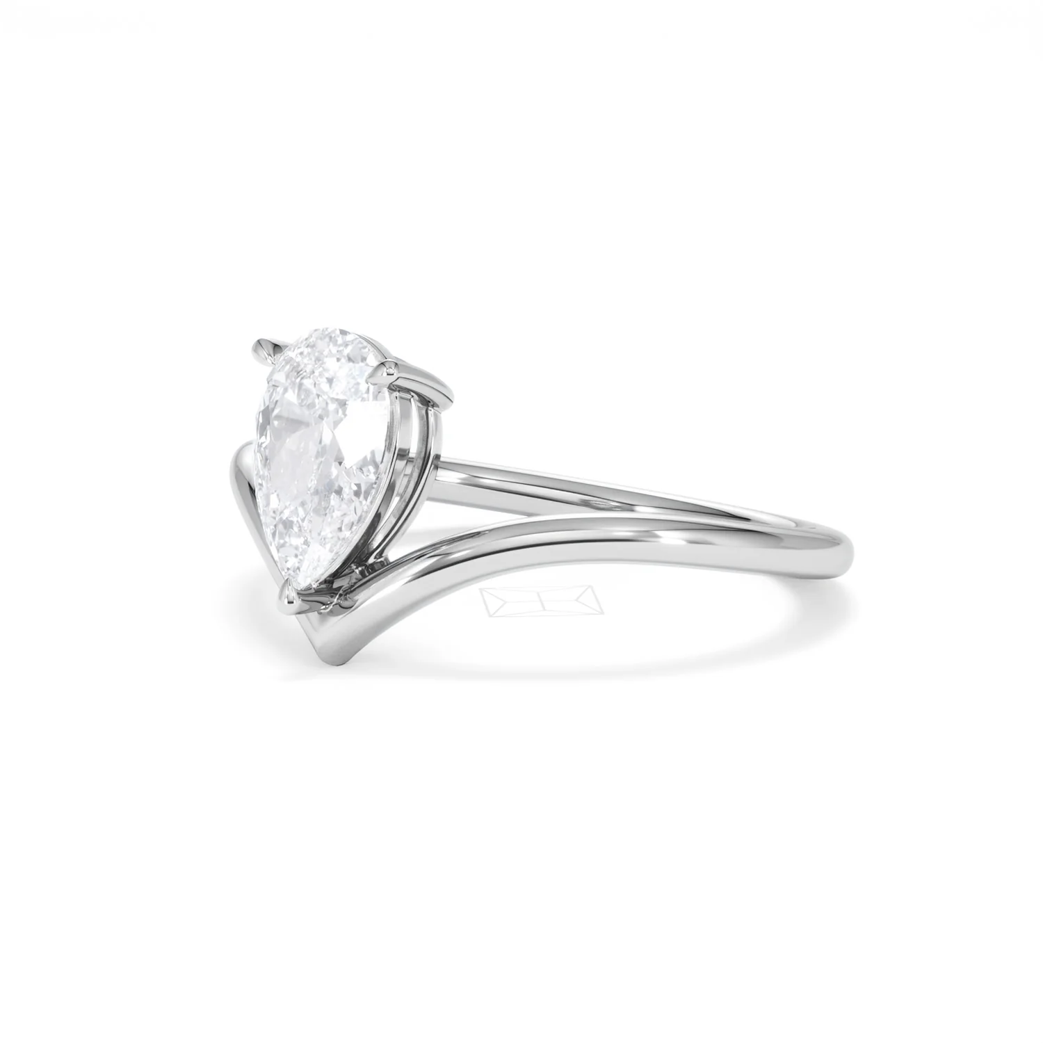 Vela 1.00ct Pear Cut Lab Diamond Solitaire Engagement Ring in Platinum - Image 79