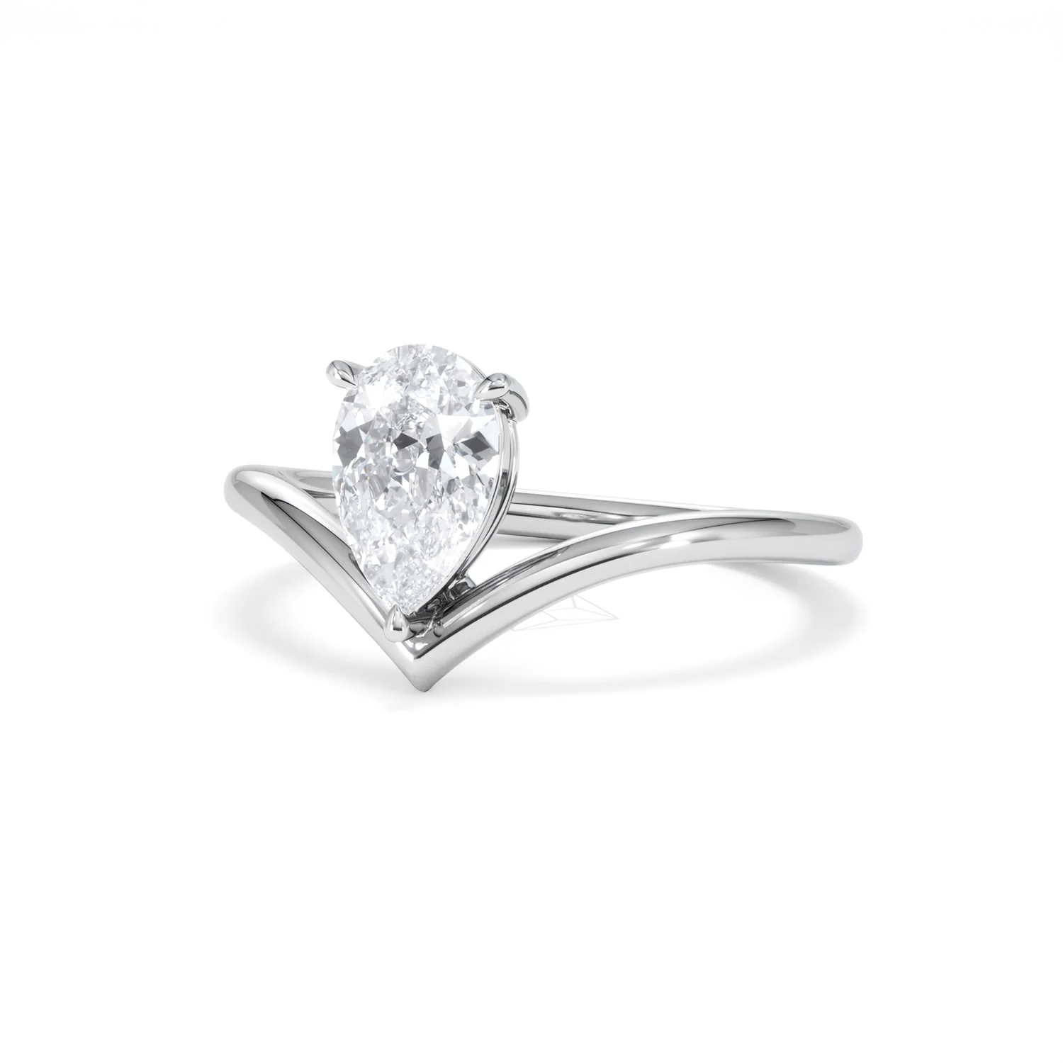 Vela 1.00ct Pear Cut Lab Diamond Solitaire Engagement Ring in Platinum - Image 83
