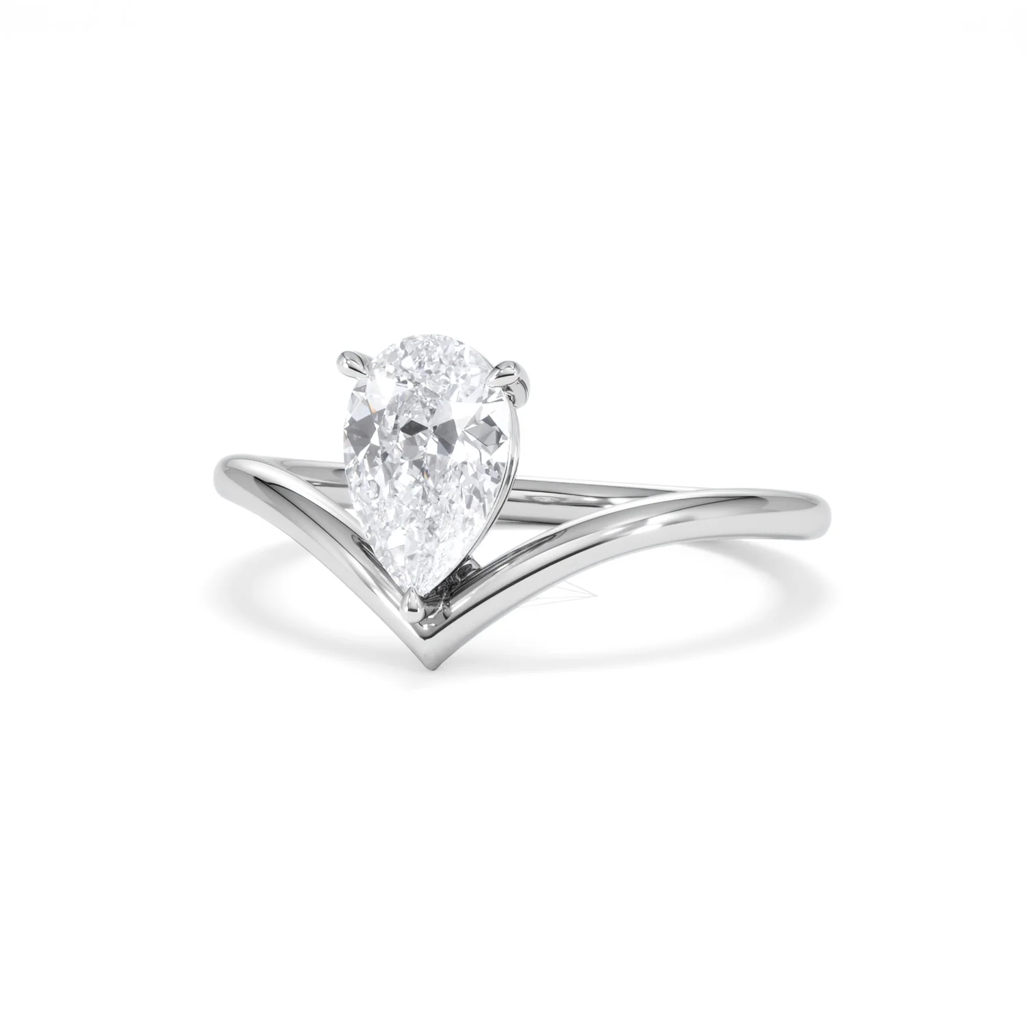 Vela 1.00ct Pear Cut Lab Diamond Solitaire Engagement Ring in Platinum - Image 84