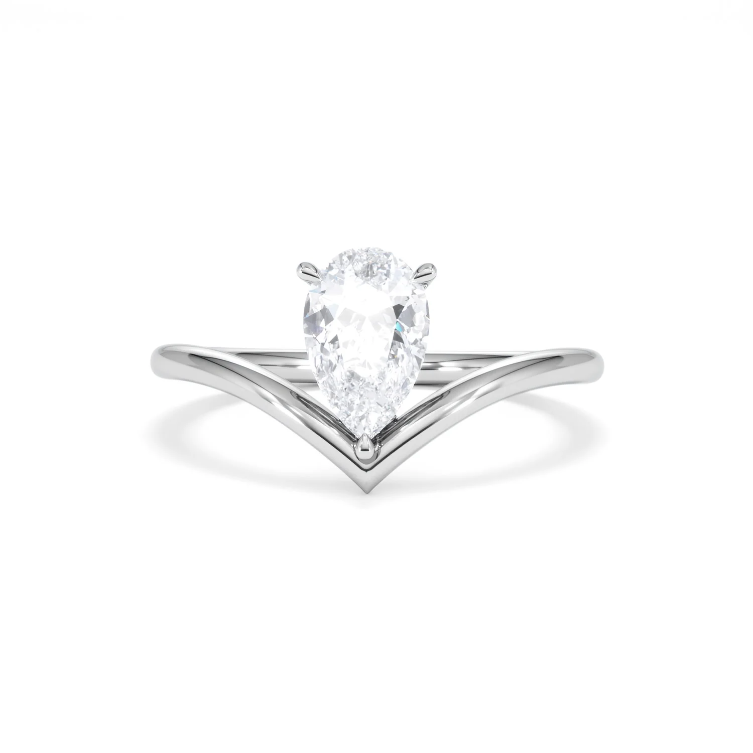 Vela 1.00ct Pear Cut Lab Diamond Solitaire Engagement Ring in Platinum - Image 87