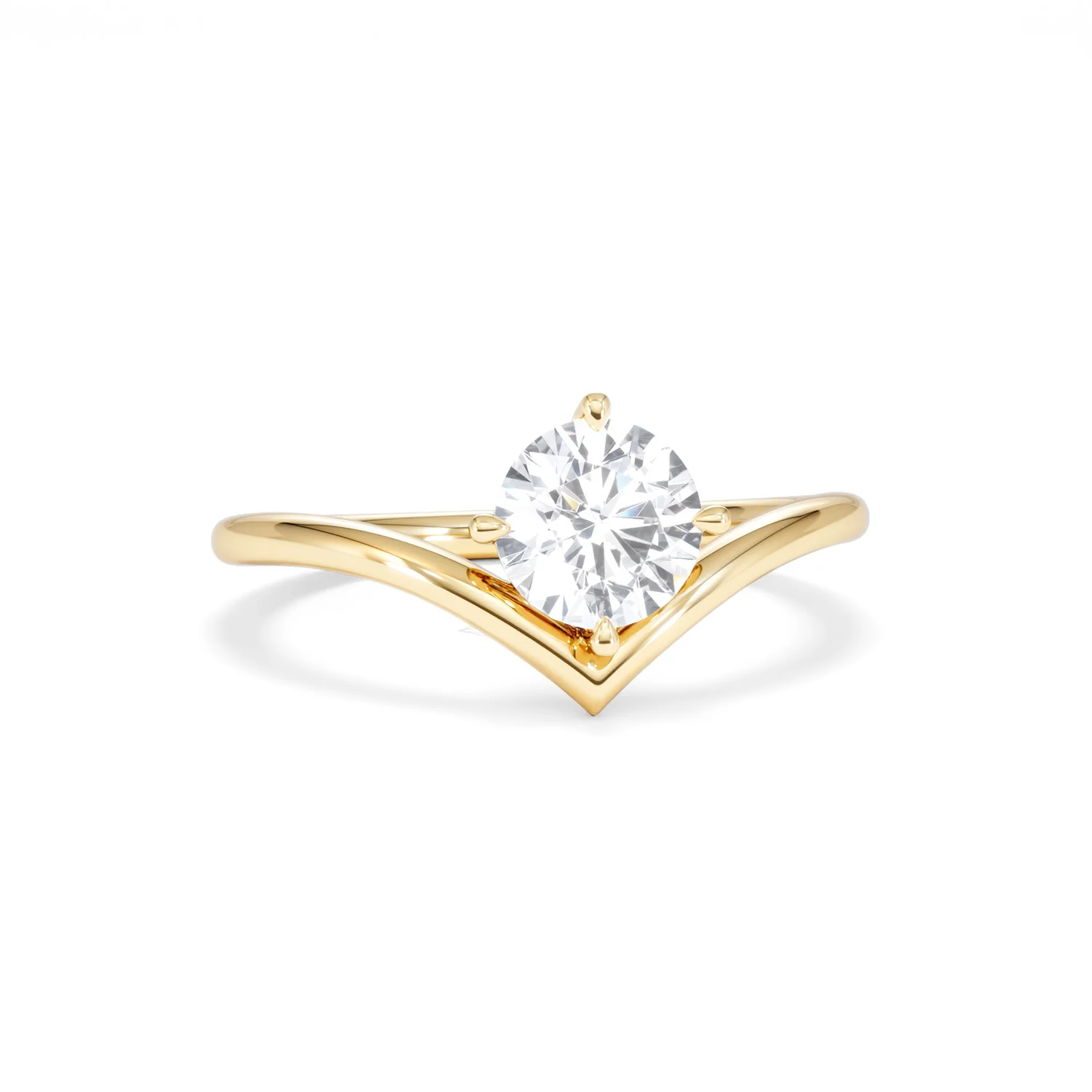 Vela 1.00ct Round Cut Lab Diamond Solitaire Engagement Ring in 18K Yellow Gold - Image 10