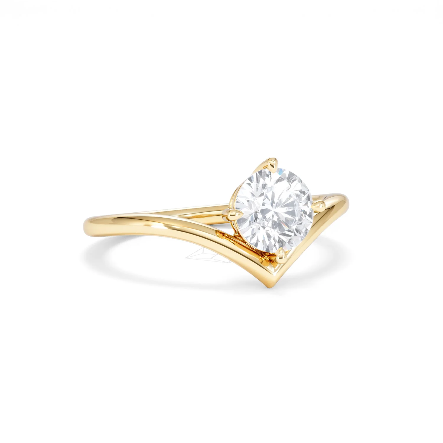Vela 1.00ct Round Cut Lab Diamond Solitaire Engagement Ring in 18K Yellow Gold - Image 13