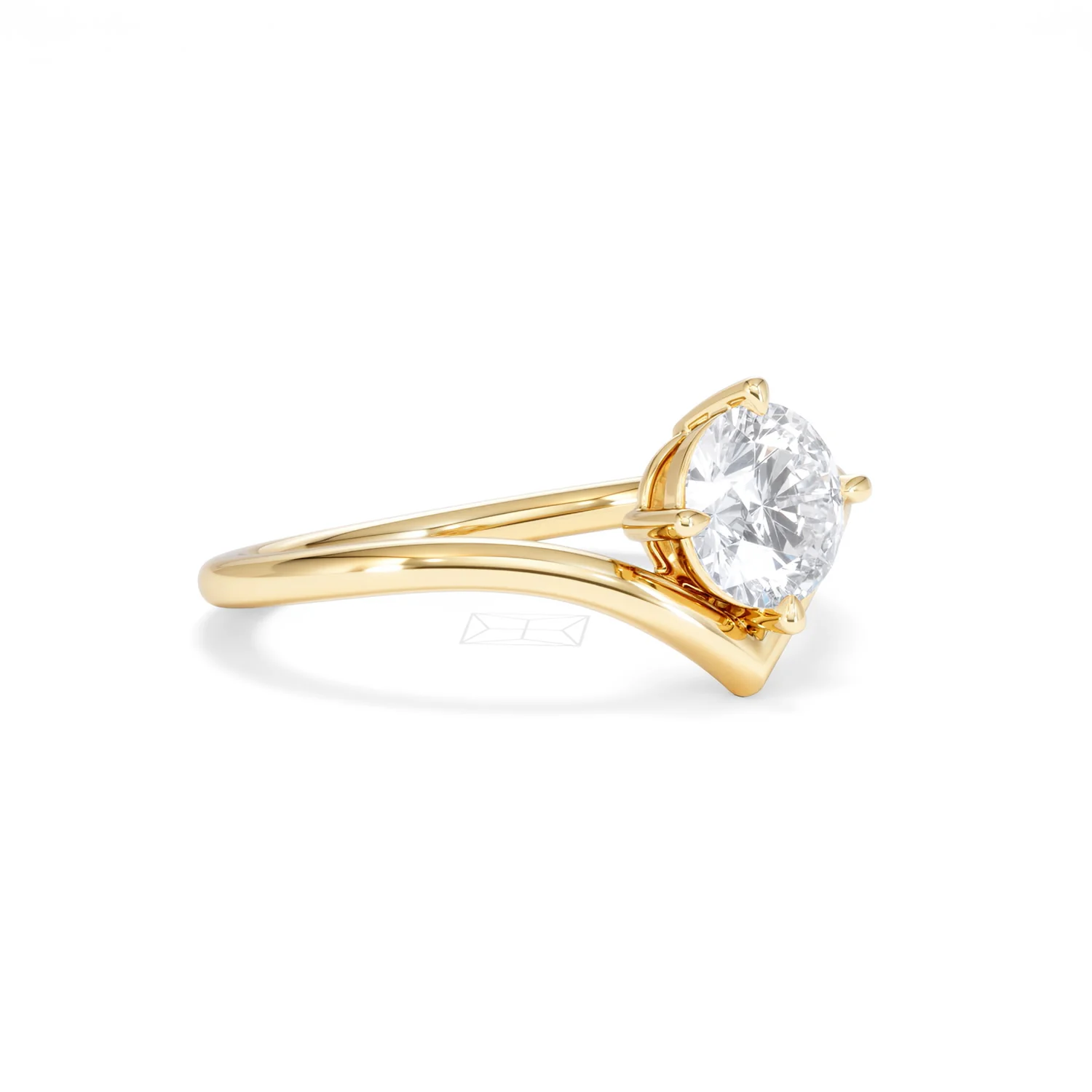 Vela 1.00ct Round Cut Lab Diamond Solitaire Engagement Ring in 18K Yellow Gold - Image 17