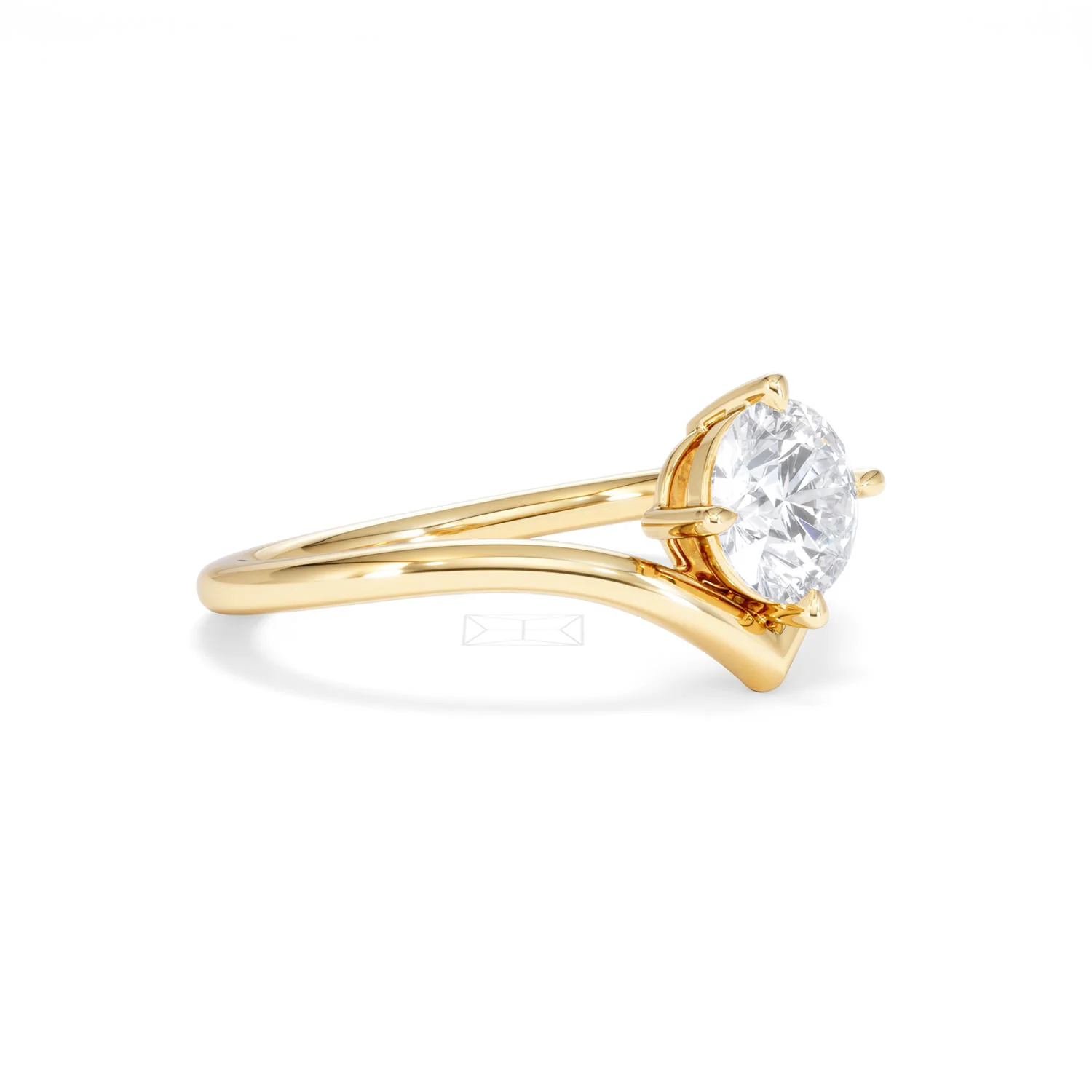 Vela 1.00ct Round Cut Lab Diamond Solitaire Engagement Ring in 18K Yellow Gold - Image 18