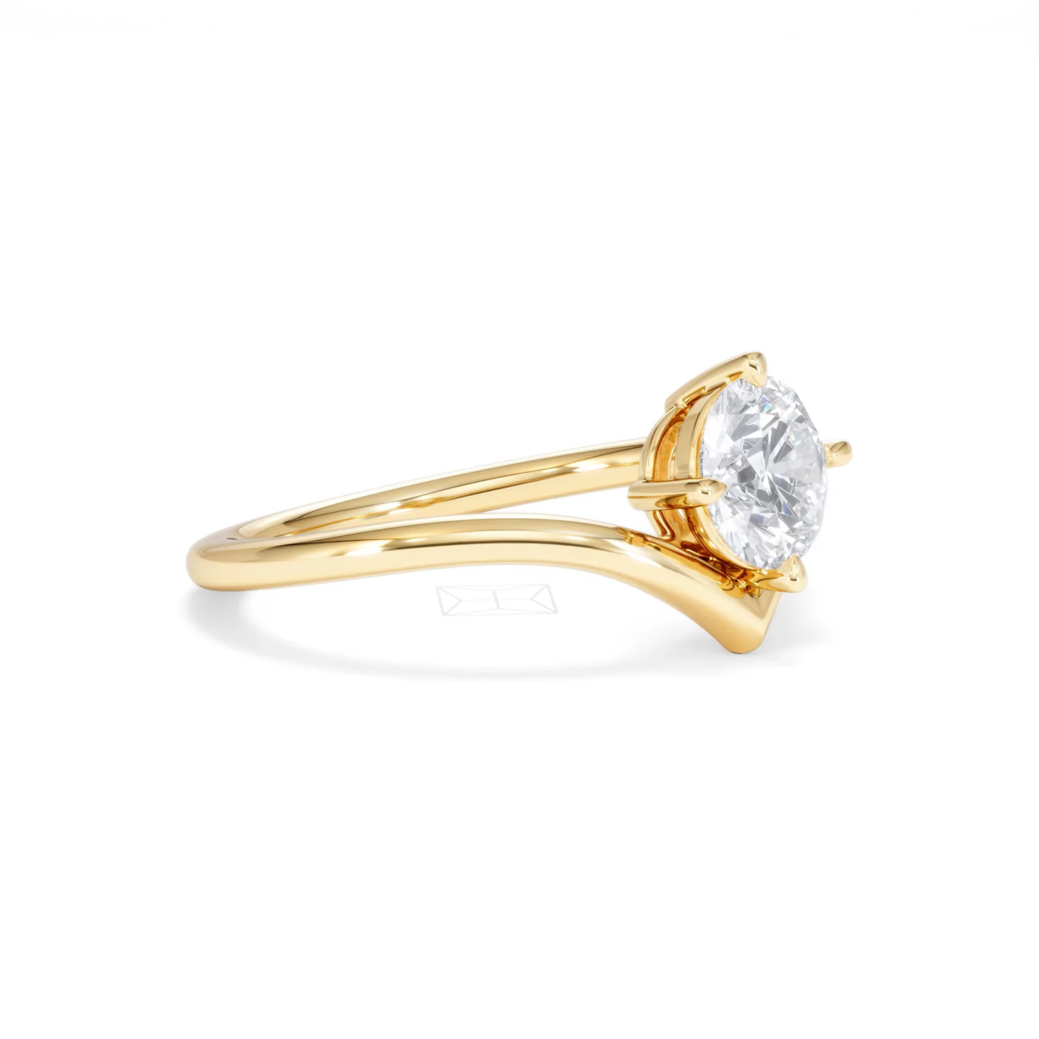 Vela 1.00ct Round Cut Lab Diamond Solitaire Engagement Ring in 18K Yellow Gold - Image 19