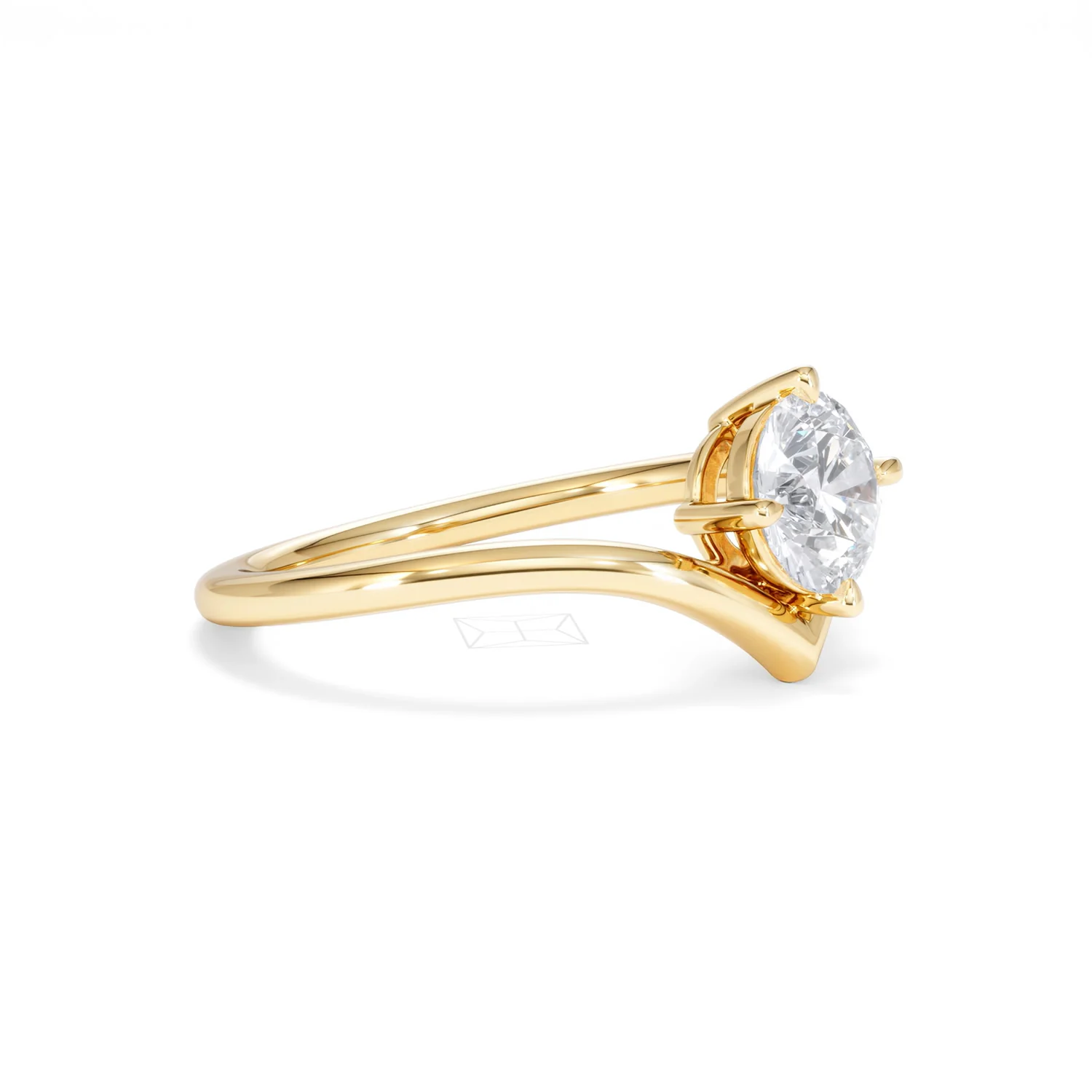 Vela 1.00ct Round Cut Lab Diamond Solitaire Engagement Ring in 18K Yellow Gold - Image 20