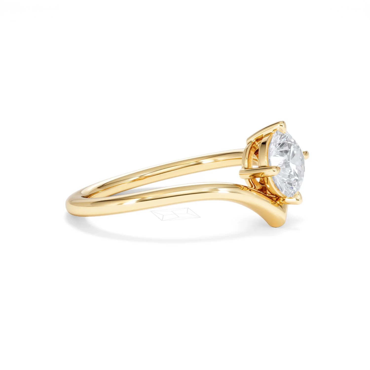 Vela 1.00ct Round Cut Lab Diamond Solitaire Engagement Ring in 18K Yellow Gold - Image 22