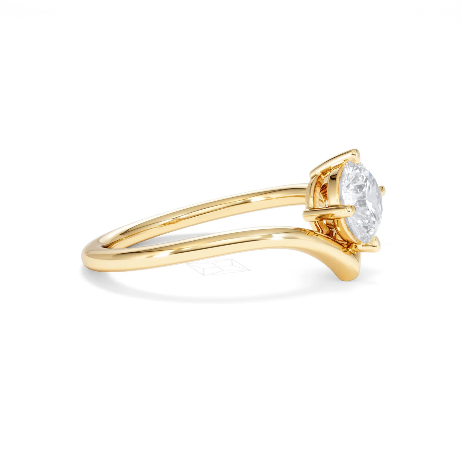 Vela 1.00ct Round Cut Lab Diamond Solitaire Engagement Ring in 18K Yellow Gold - Image 23