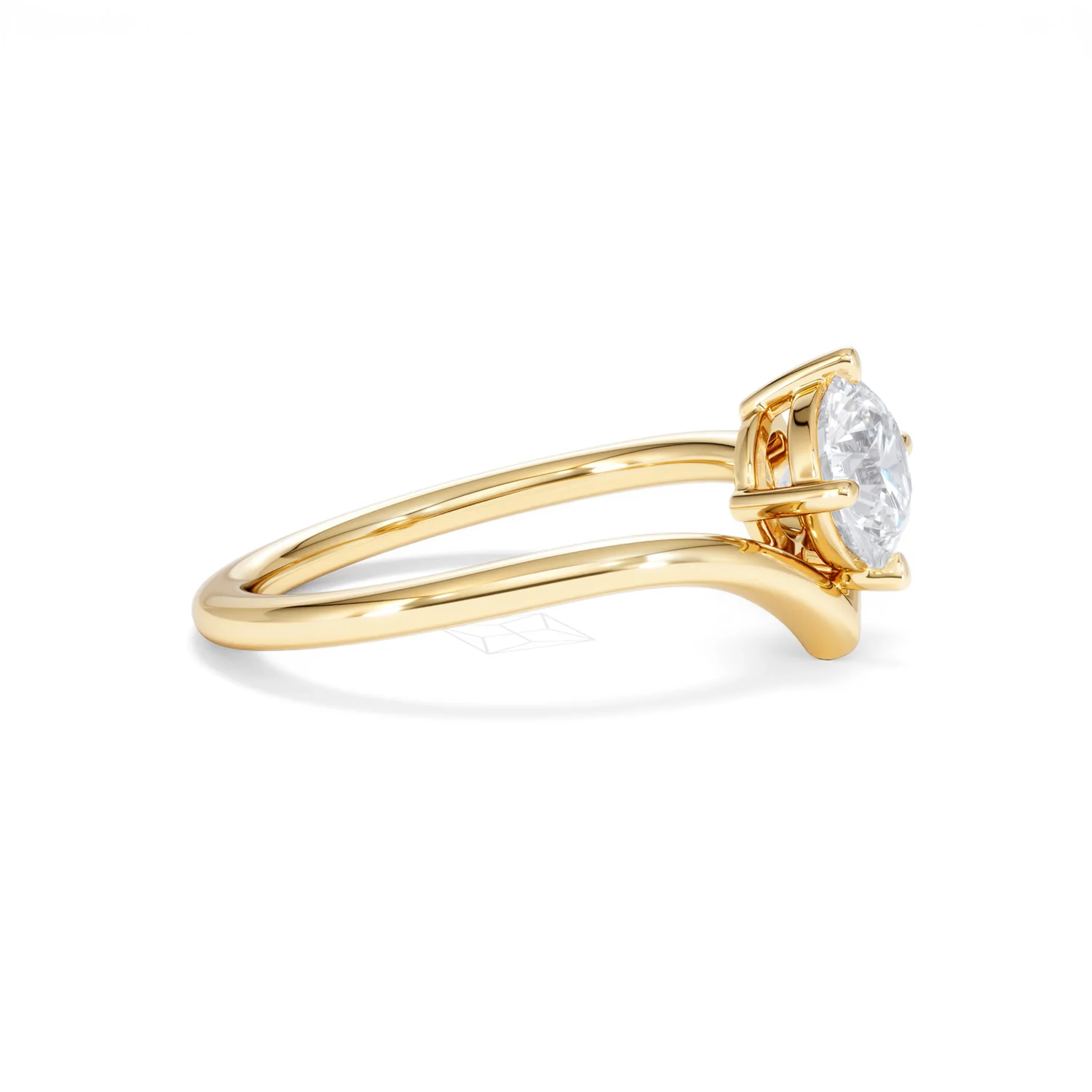 Vela 1.00ct Round Cut Lab Diamond Solitaire Engagement Ring in 18K Yellow Gold - Image 24