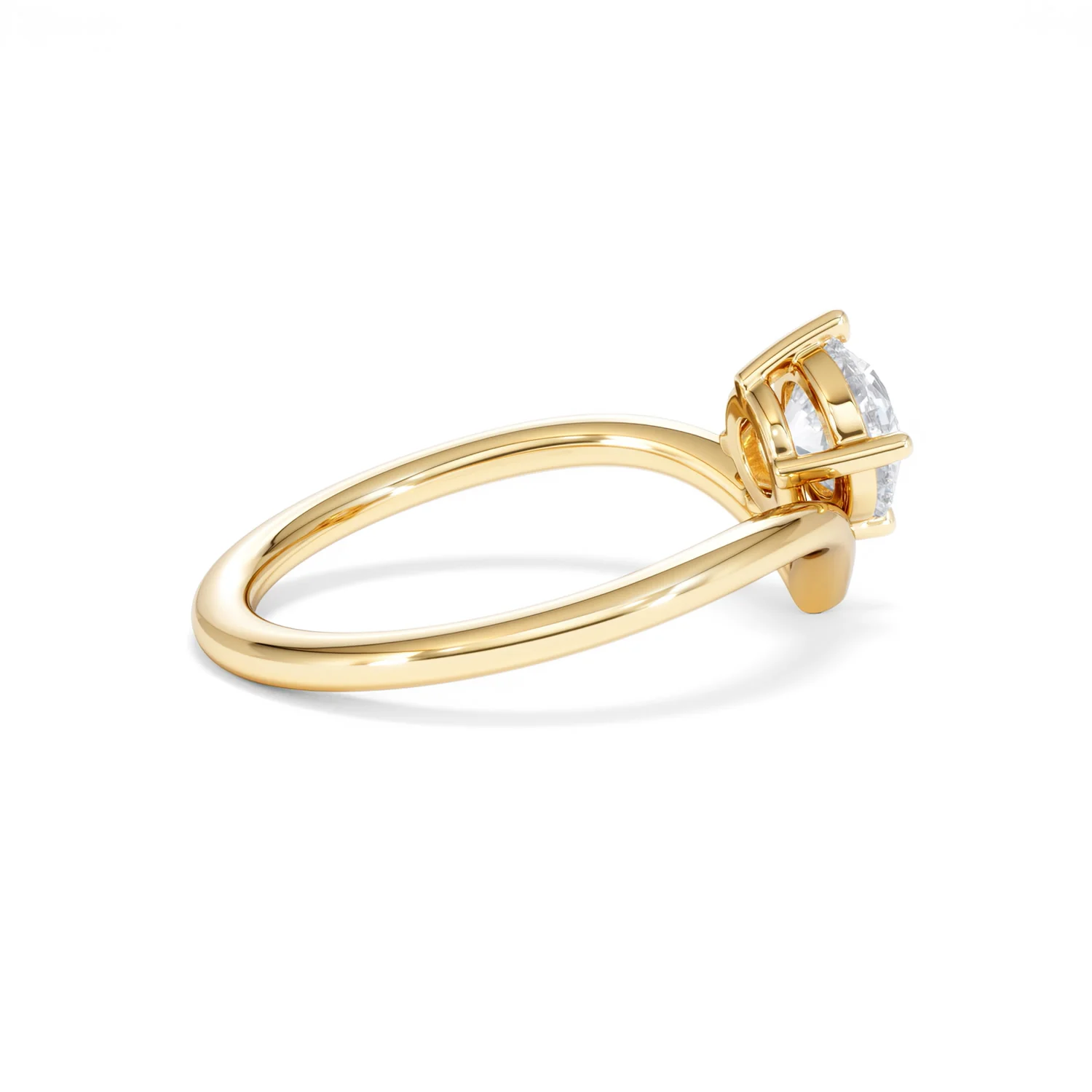 Vela 1.00ct Round Cut Lab Diamond Solitaire Engagement Ring in 18K Yellow Gold - Image 32