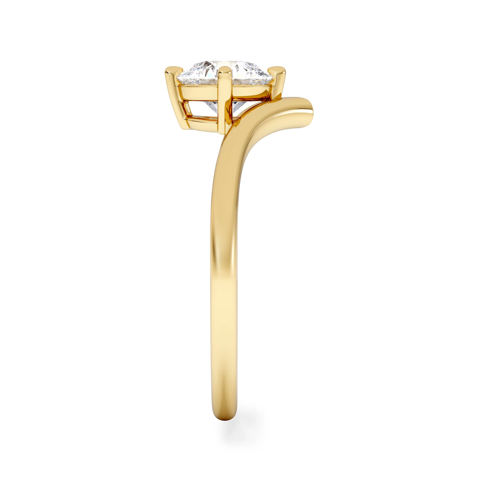 Vela 1.00ct Round Cut Lab Diamond Solitaire Engagement Ring in 18K Yellow Gold - Image 5