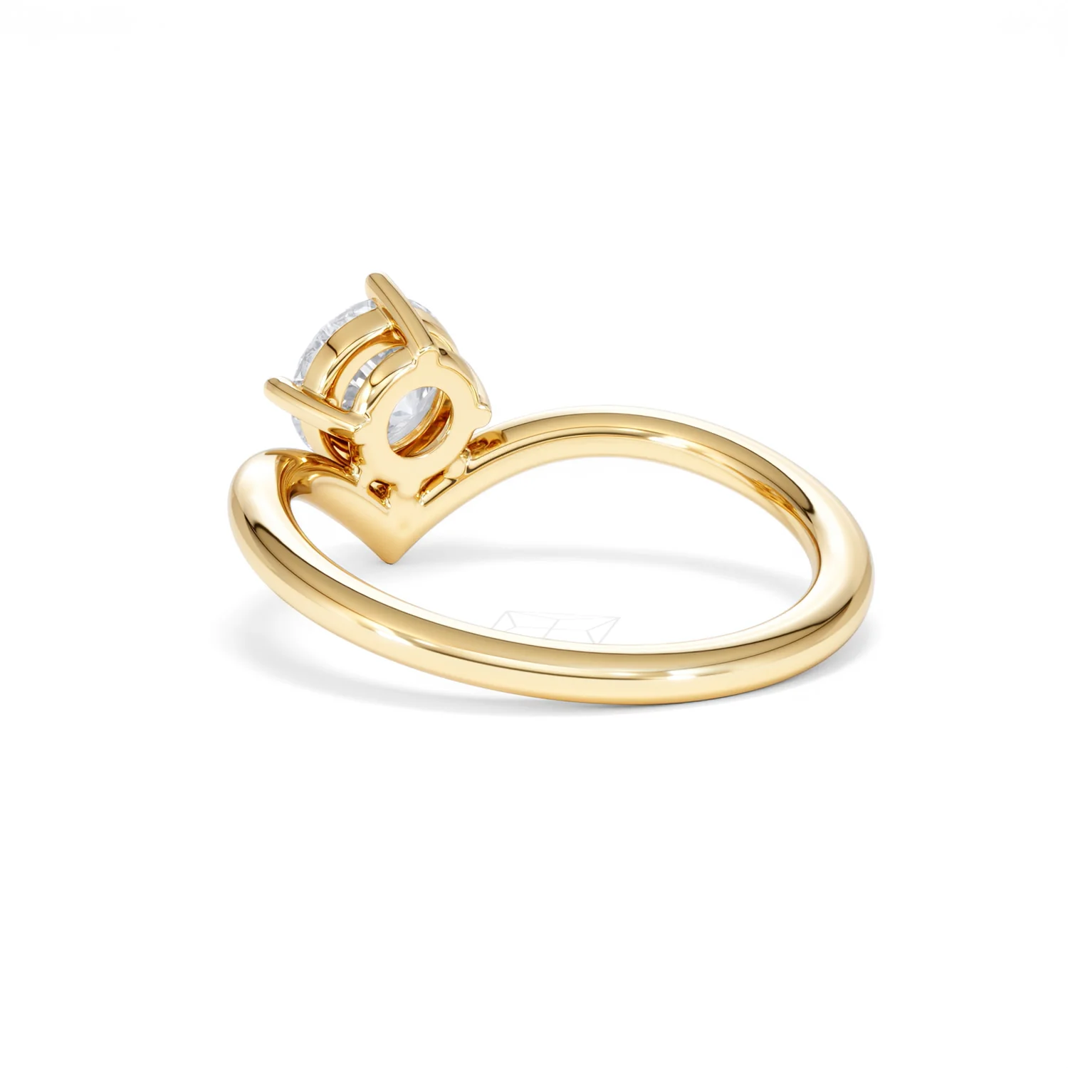 Vela 1.00ct Round Cut Lab Diamond Solitaire Engagement Ring in 18K Yellow Gold - Image 55
