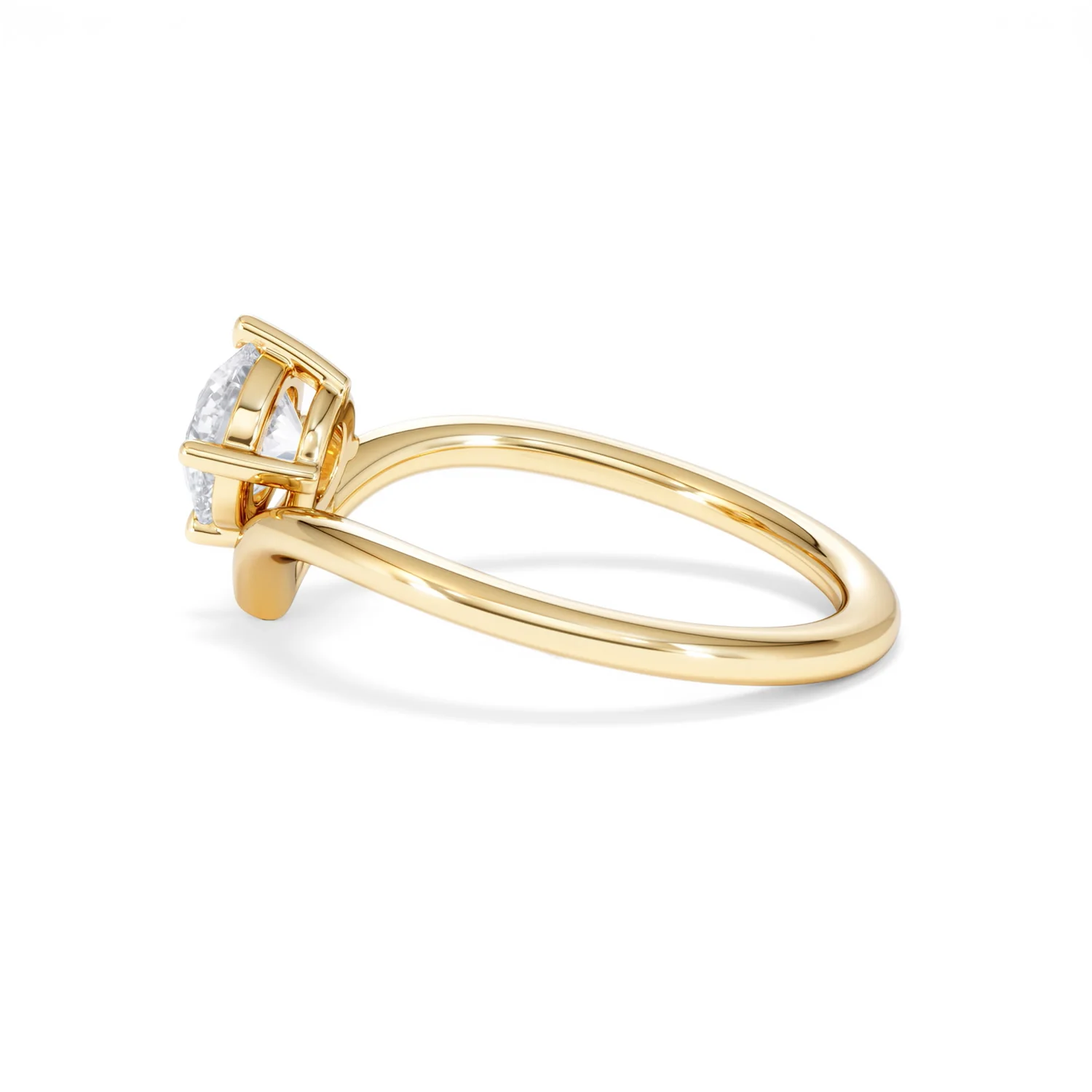 Vela 1.00ct Round Cut Lab Diamond Solitaire Engagement Ring in 18K Yellow Gold - Image 65