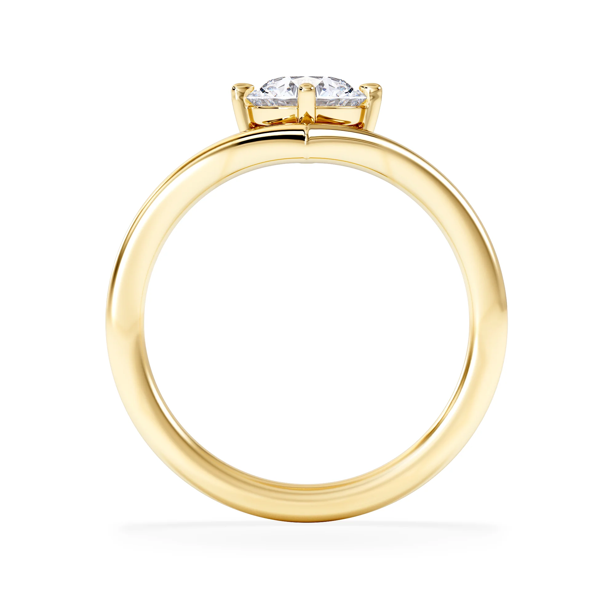 Vela 1.00ct Round Cut Lab Diamond Solitaire Engagement Ring in 18K Yellow Gold - Image 7