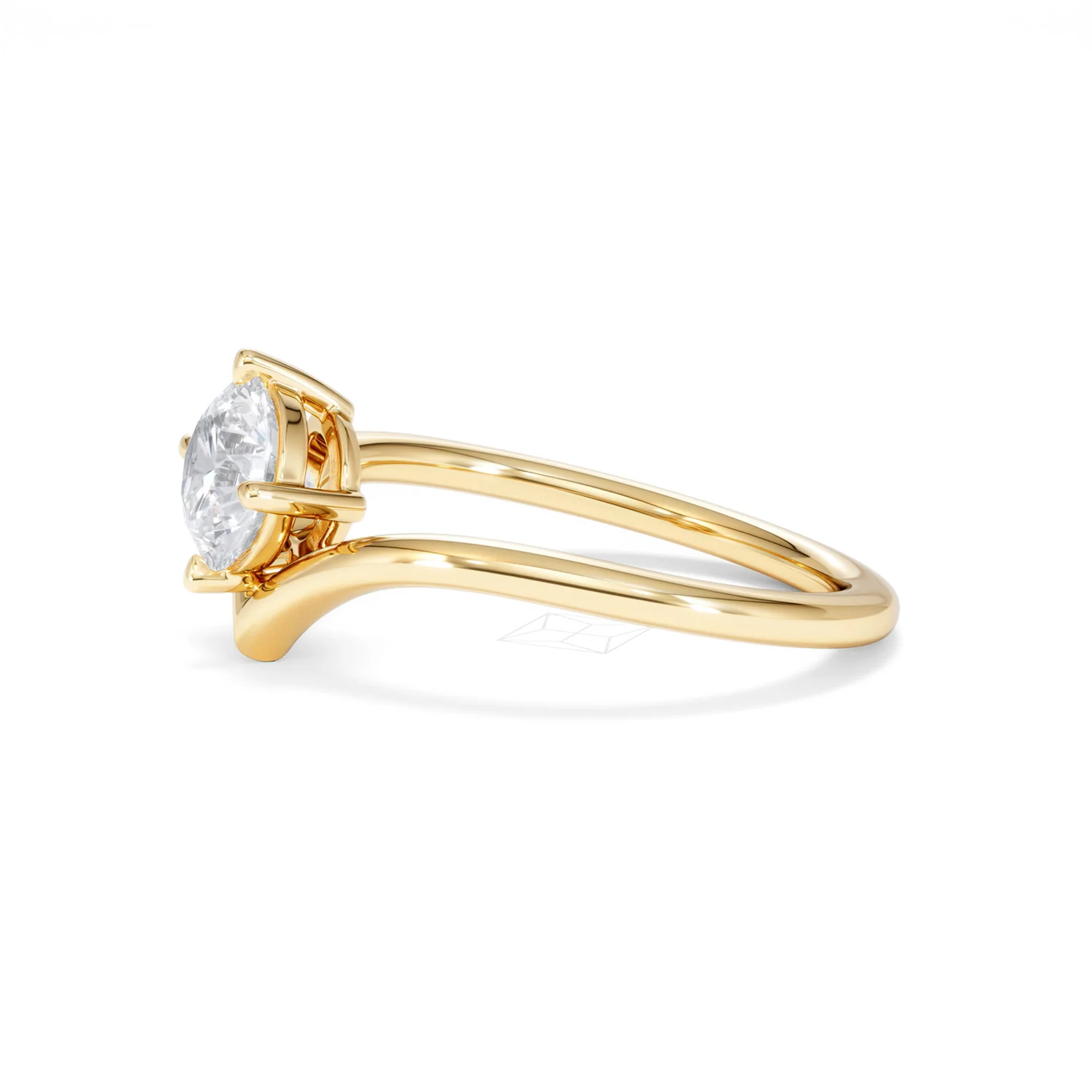 Vela 1.00ct Round Cut Lab Diamond Solitaire Engagement Ring in 18K Yellow Gold - Image 72