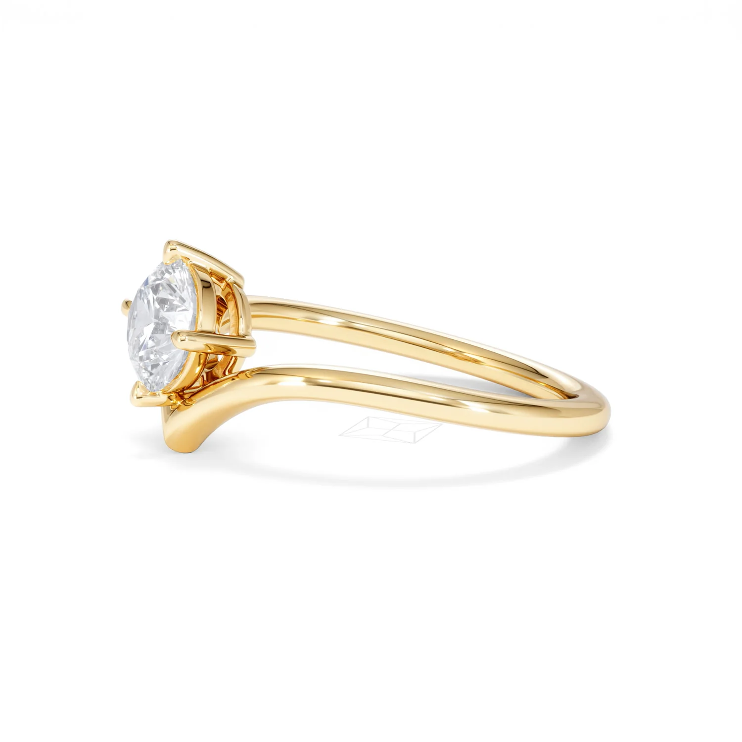 Vela 1.00ct Round Cut Lab Diamond Solitaire Engagement Ring in 18K Yellow Gold - Image 73