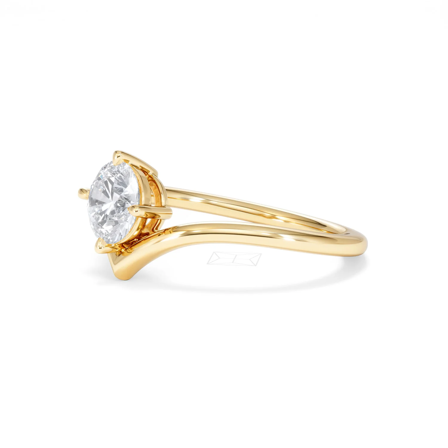 Vela 1.00ct Round Cut Lab Diamond Solitaire Engagement Ring in 18K Yellow Gold - Image 76