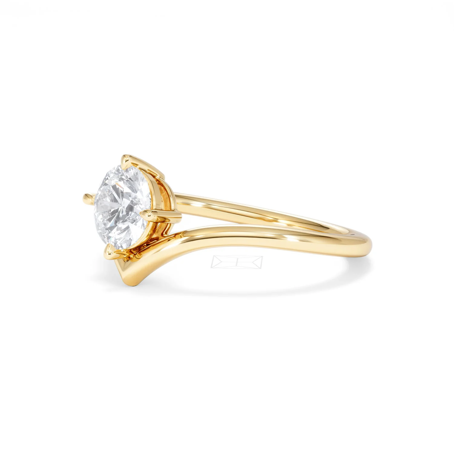Vela 1.00ct Round Cut Lab Diamond Solitaire Engagement Ring in 18K Yellow Gold - Image 77