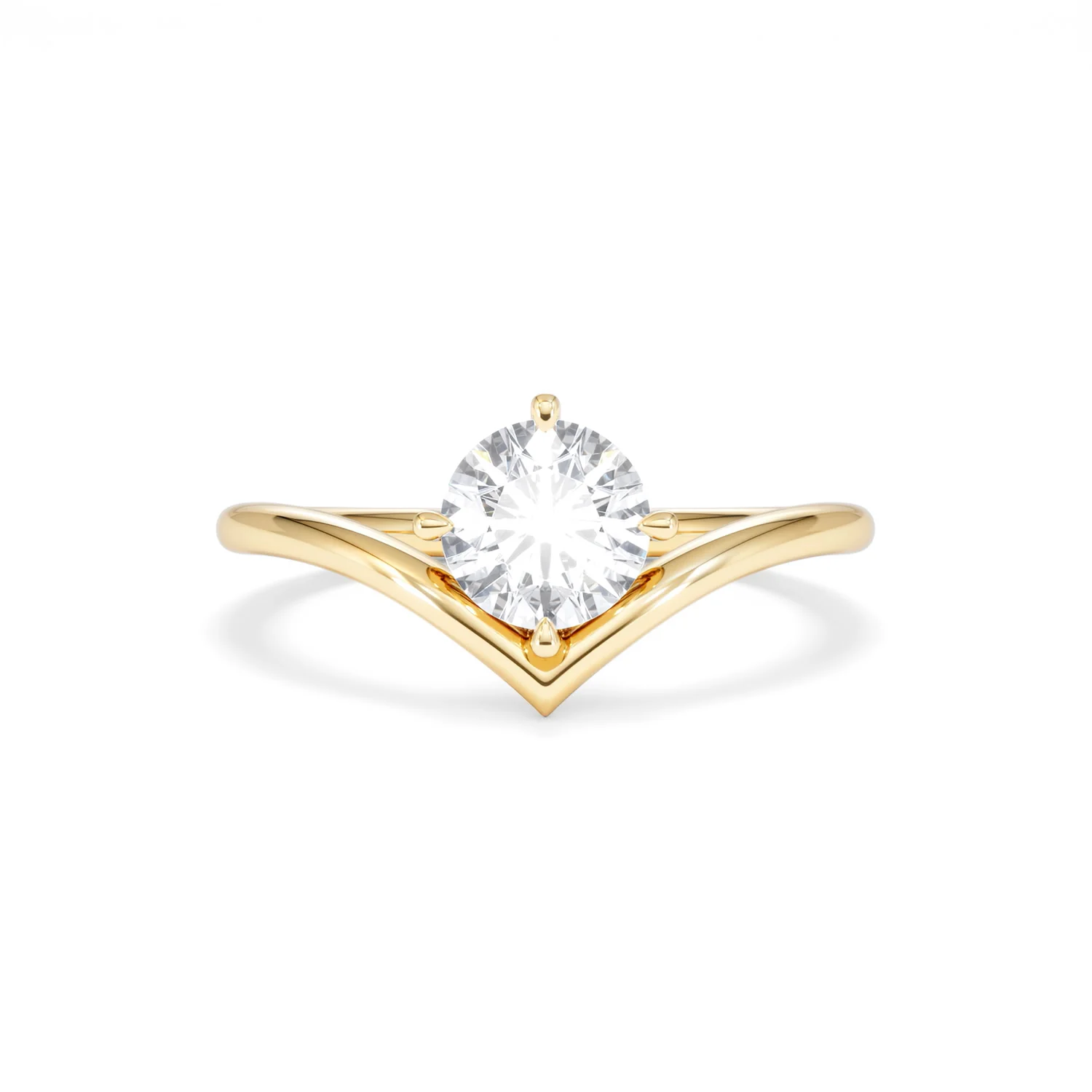 Vela 1.00ct Round Cut Lab Diamond Solitaire Engagement Ring in 18K Yellow Gold - Image 8
