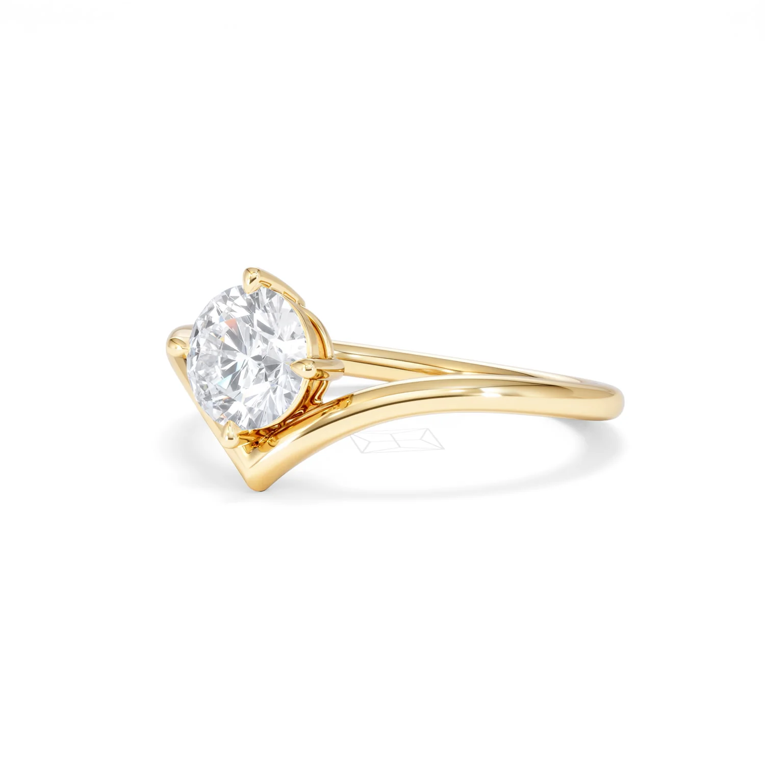 Vela 1.00ct Round Cut Lab Diamond Solitaire Engagement Ring in 18K Yellow Gold - Image 80