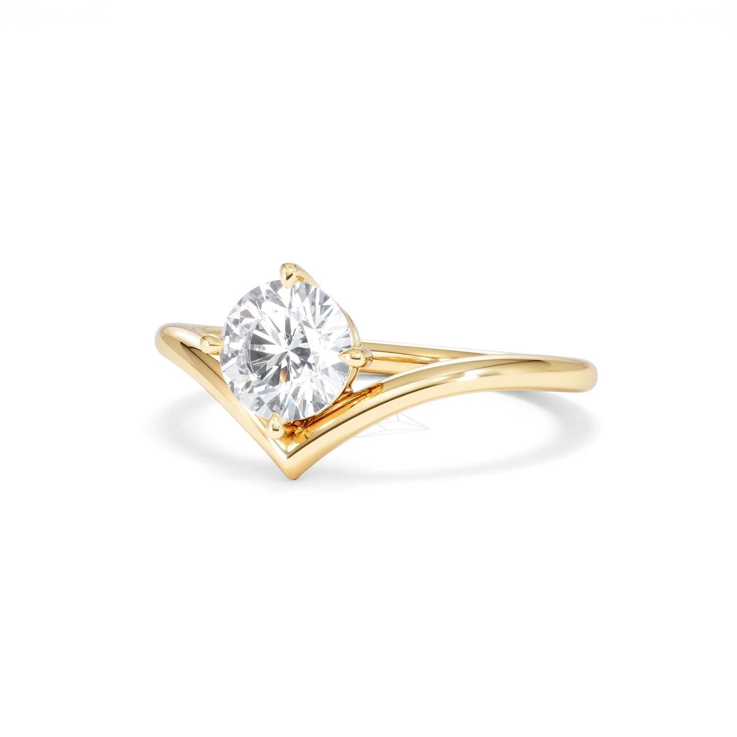 Vela 1.00ct Round Cut Lab Diamond Solitaire Engagement Ring in 18K Yellow Gold - Image 83