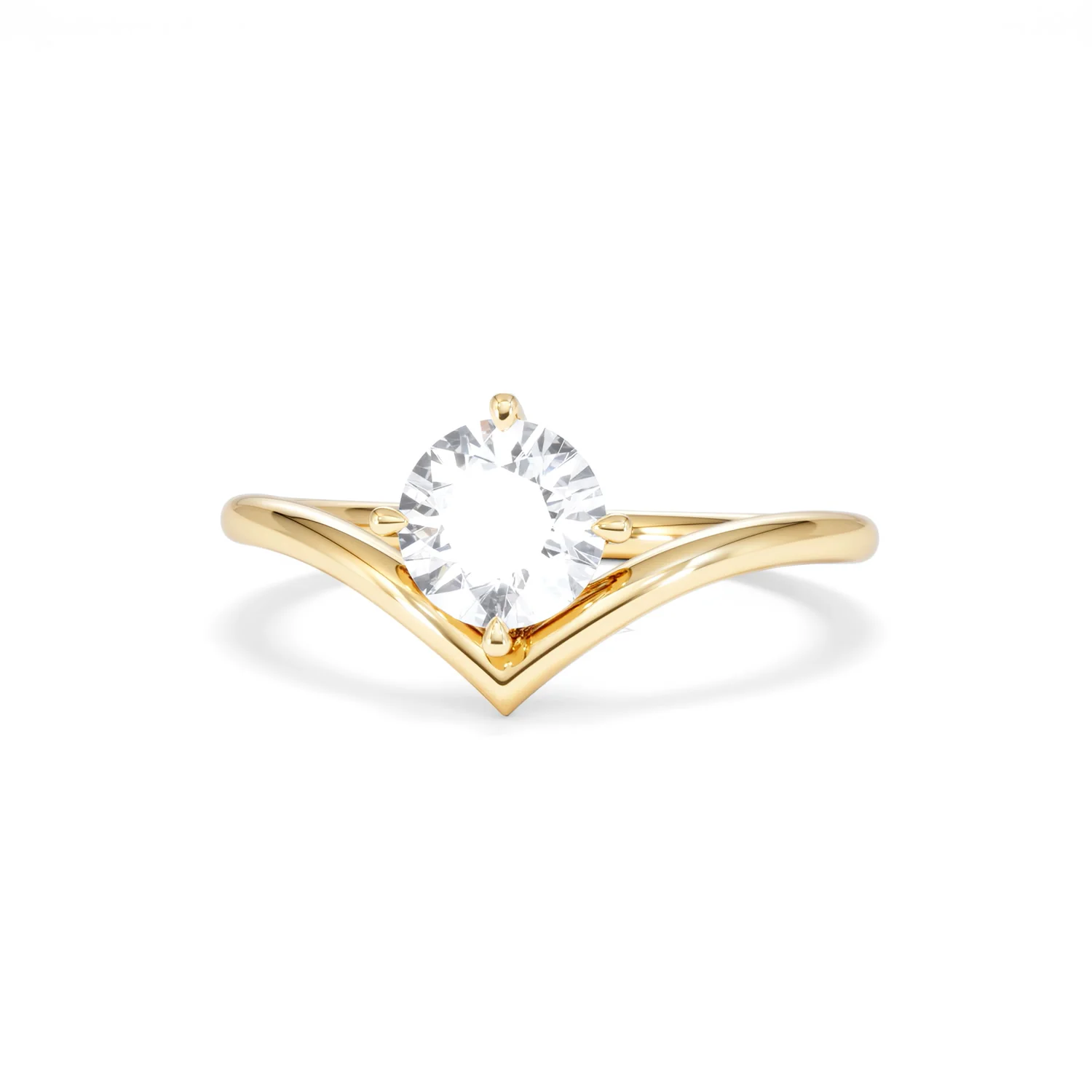 Vela 1.00ct Round Cut Lab Diamond Solitaire Engagement Ring in 18K Yellow Gold - Image 86