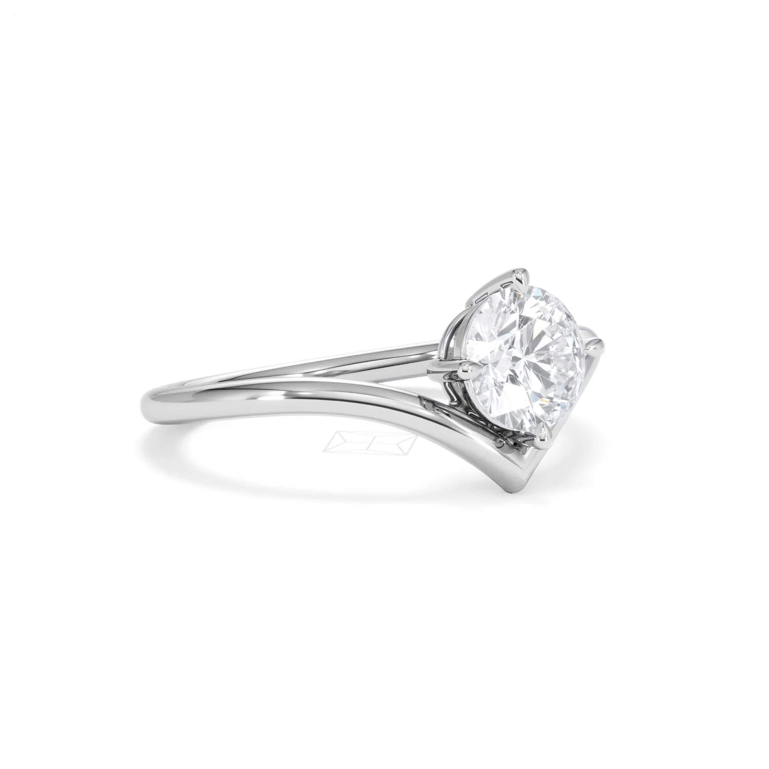 Vela 1.00ct Round Cut Lab Diamond Solitaire Engagement Ring in Platinum - Image 15