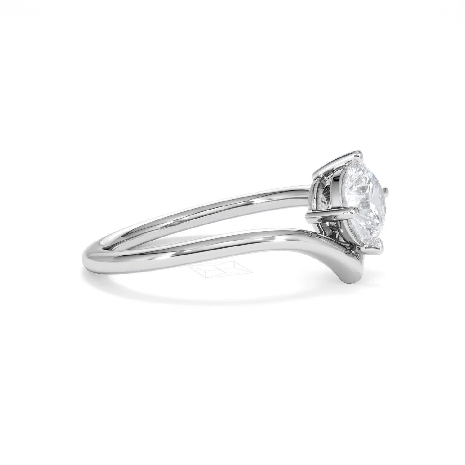 Vela 1.00ct Round Cut Lab Diamond Solitaire Engagement Ring in Platinum - Image 22